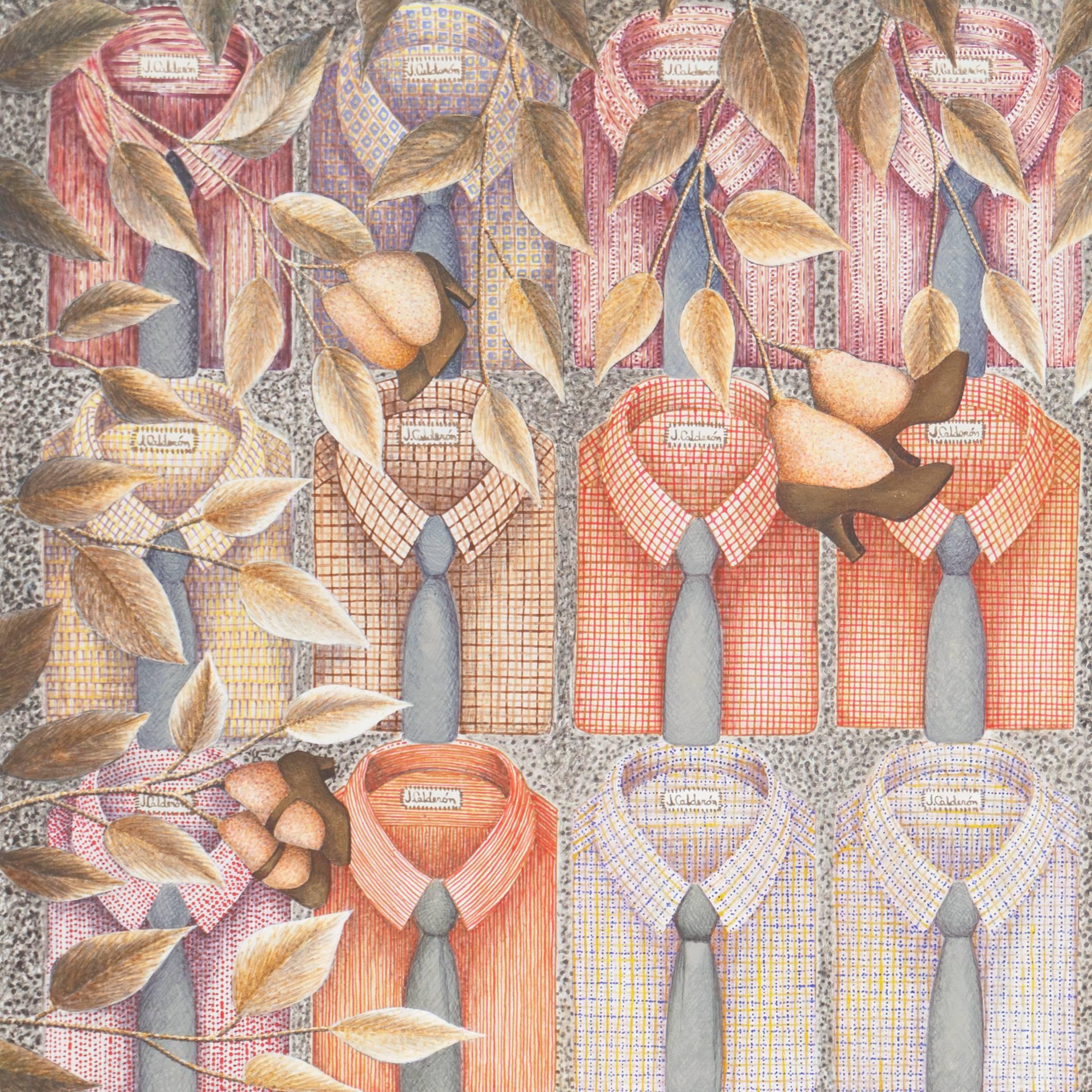 Surrealist Fashion Painting with Dress Shirts and High Heel Shoes 1