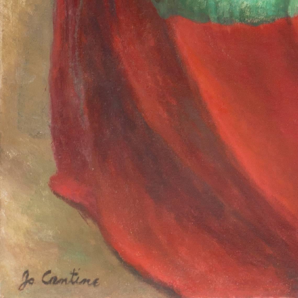 Portrait of a Young Girl - Painting by Jo Cantine