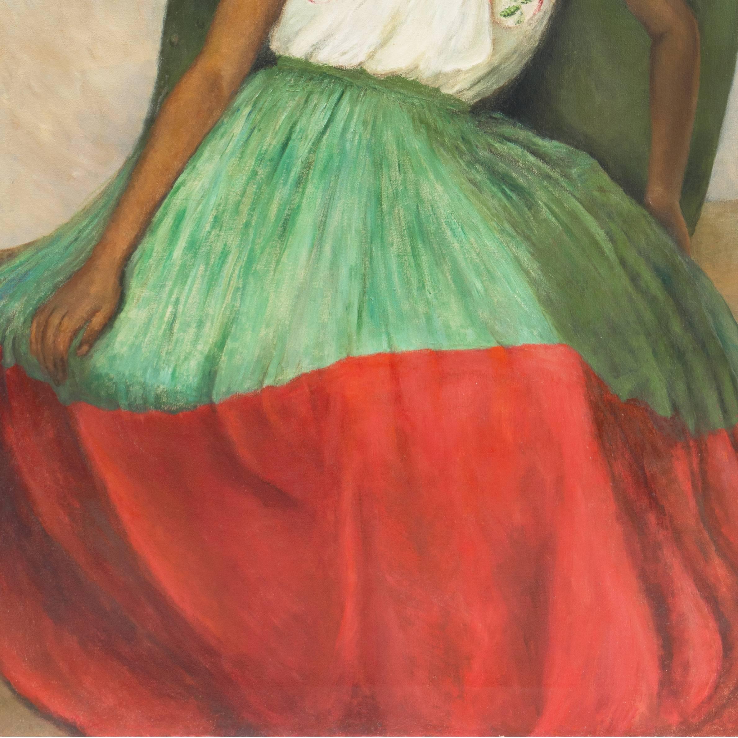 Portrait of a Young Girl - American Modern Painting by Jo Cantine