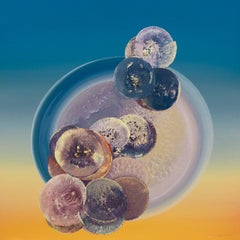 'Organic Abstract, Sunset and Cyan'