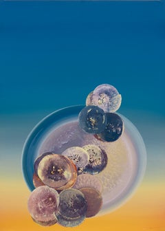 'Organic Abstract, Sunset and Cyan'