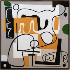 'Palm Desert Abstract', Large Framed Biomorphic Abstract, Automatism
