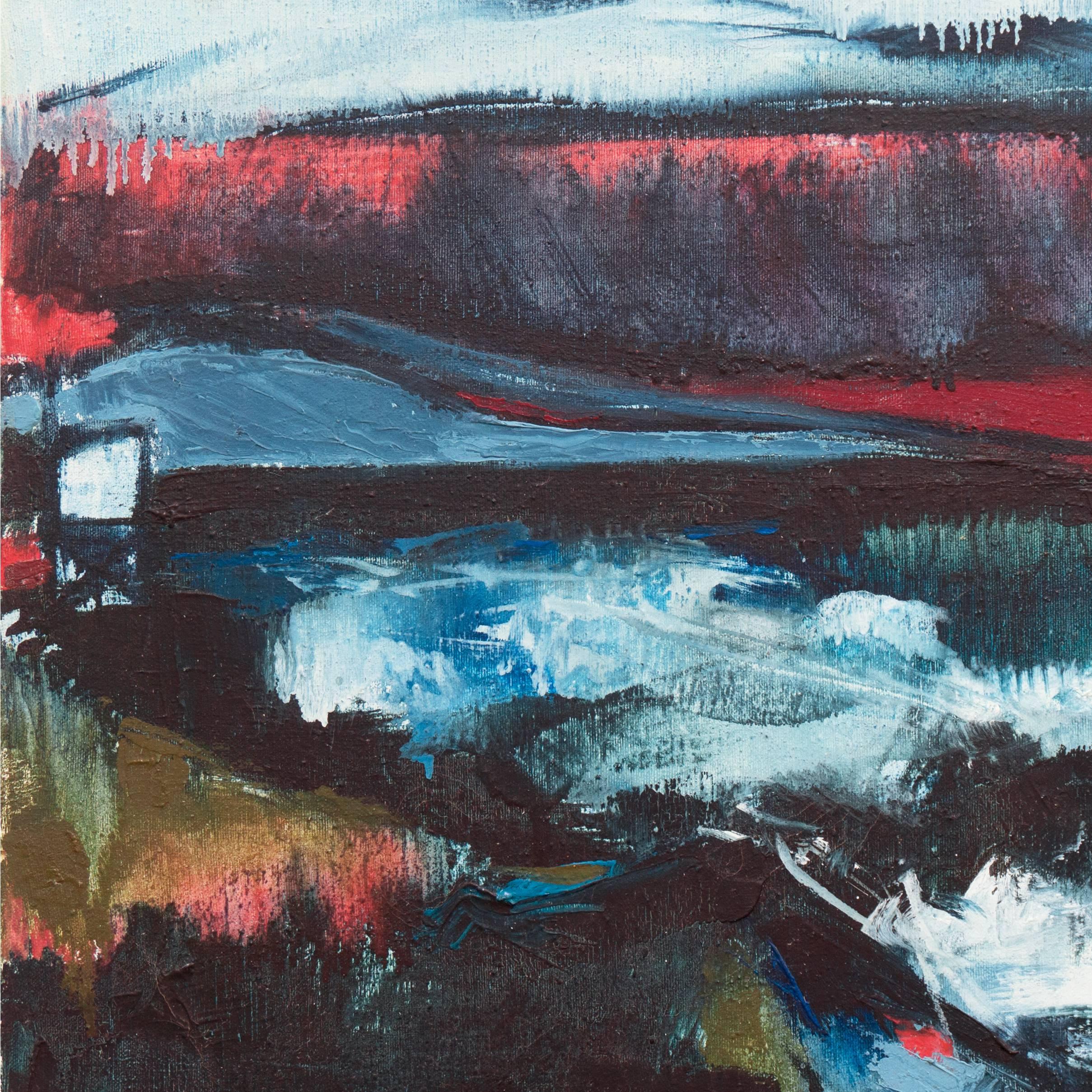 „Coastline“, expressionistische kalifornische Landschaft des Expressionismus, San Franciscoer Künstlerin (Grau), Landscape Painting, von Alice Beamish