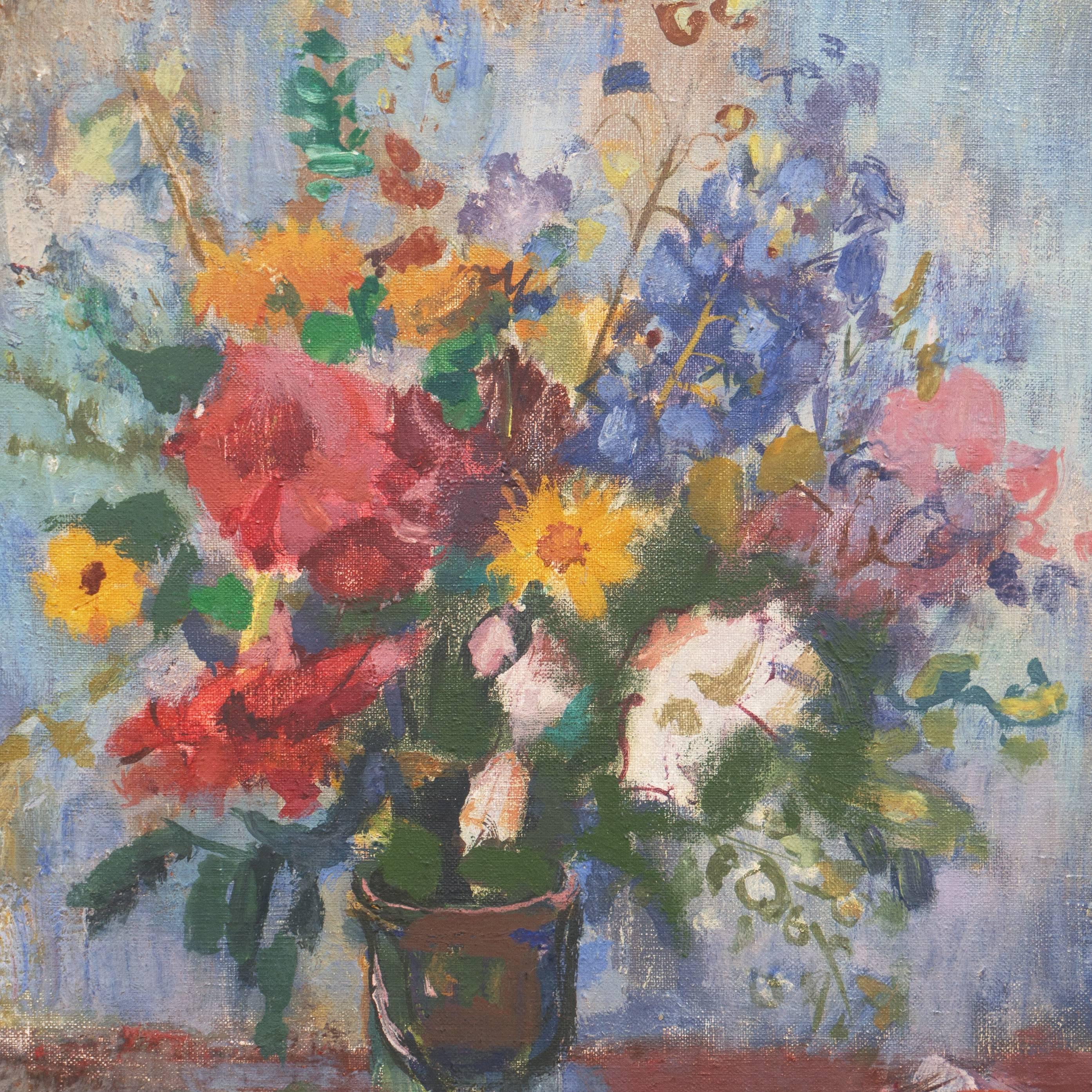 Natura morta di fiori', Hungarian Academy of Fine Arts, Budapest - Painting Espressionista di Bordas Ferenc