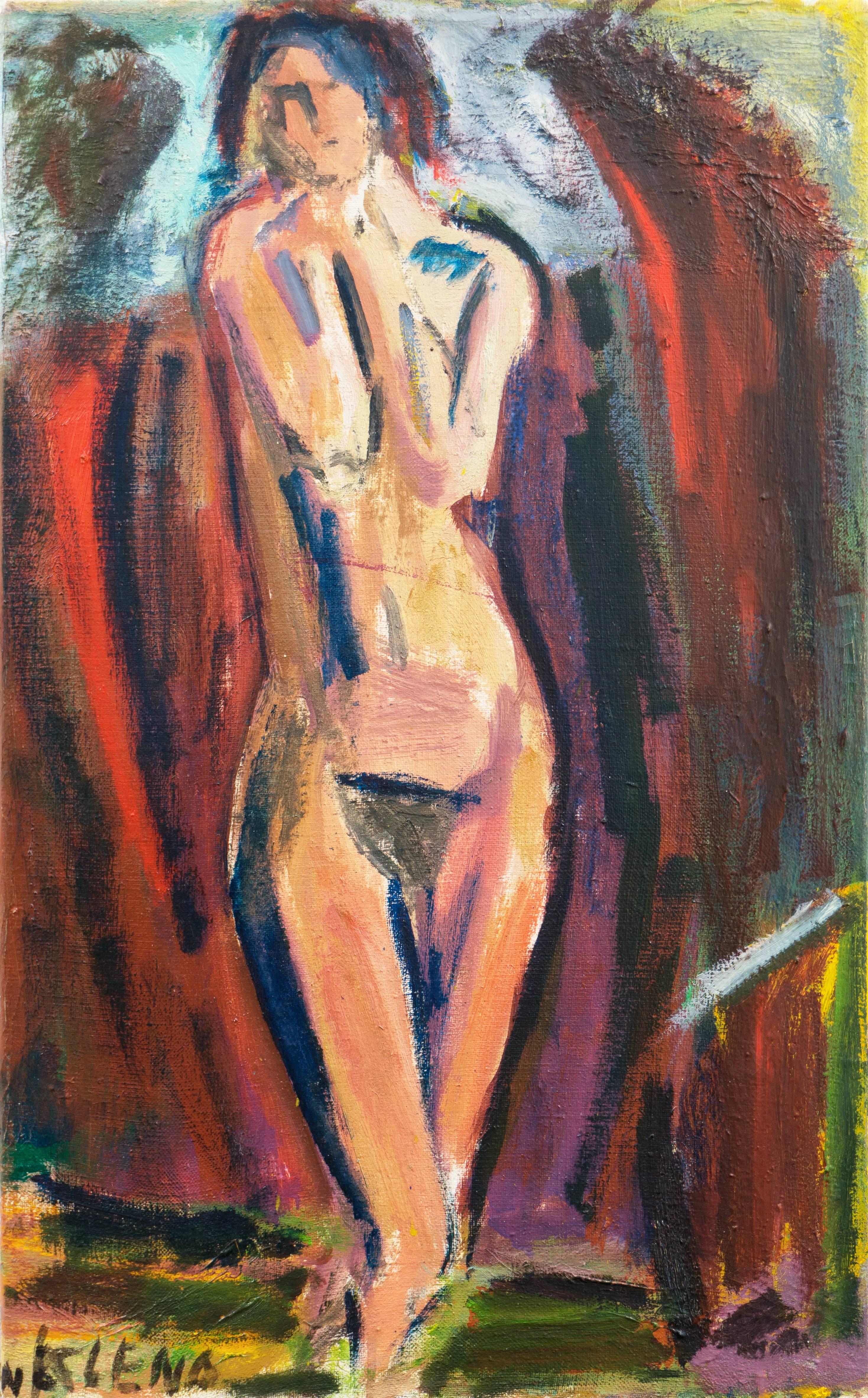 Evgenij Klenø Nude Painting - 'Standing Nude', Royal Danish Academy of Fine Art, Copenhagen Modernist