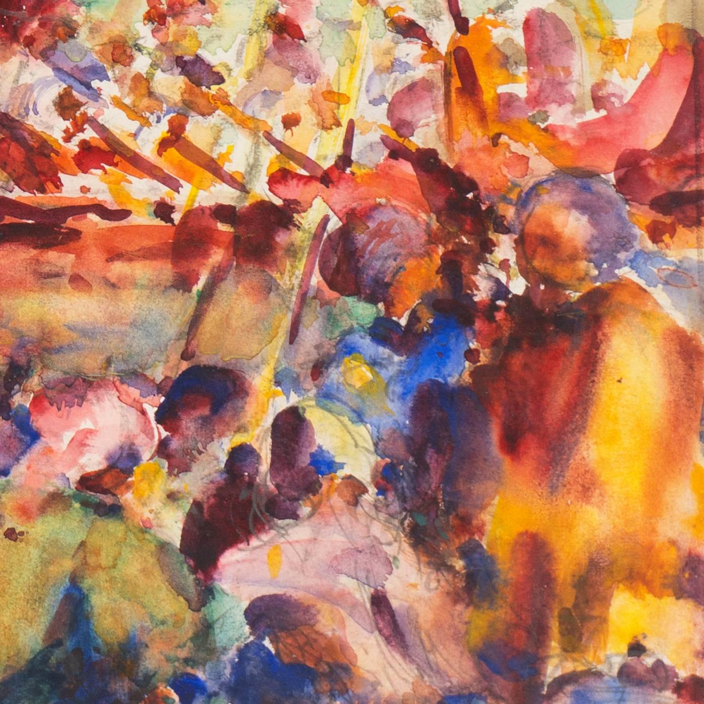 „Burmese Water Pageant“, kalifornischer Postimpressionist, PAFA, AIC, Carmel (Post-Impressionismus), Art, von William Clothier Watts