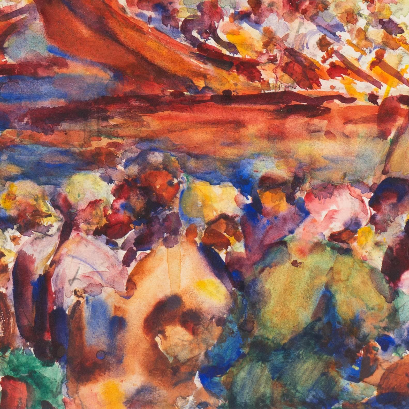 «Burmese Water Pageant », Californie post-impressionniste, PAFA, AIC, Carmel en vente 3