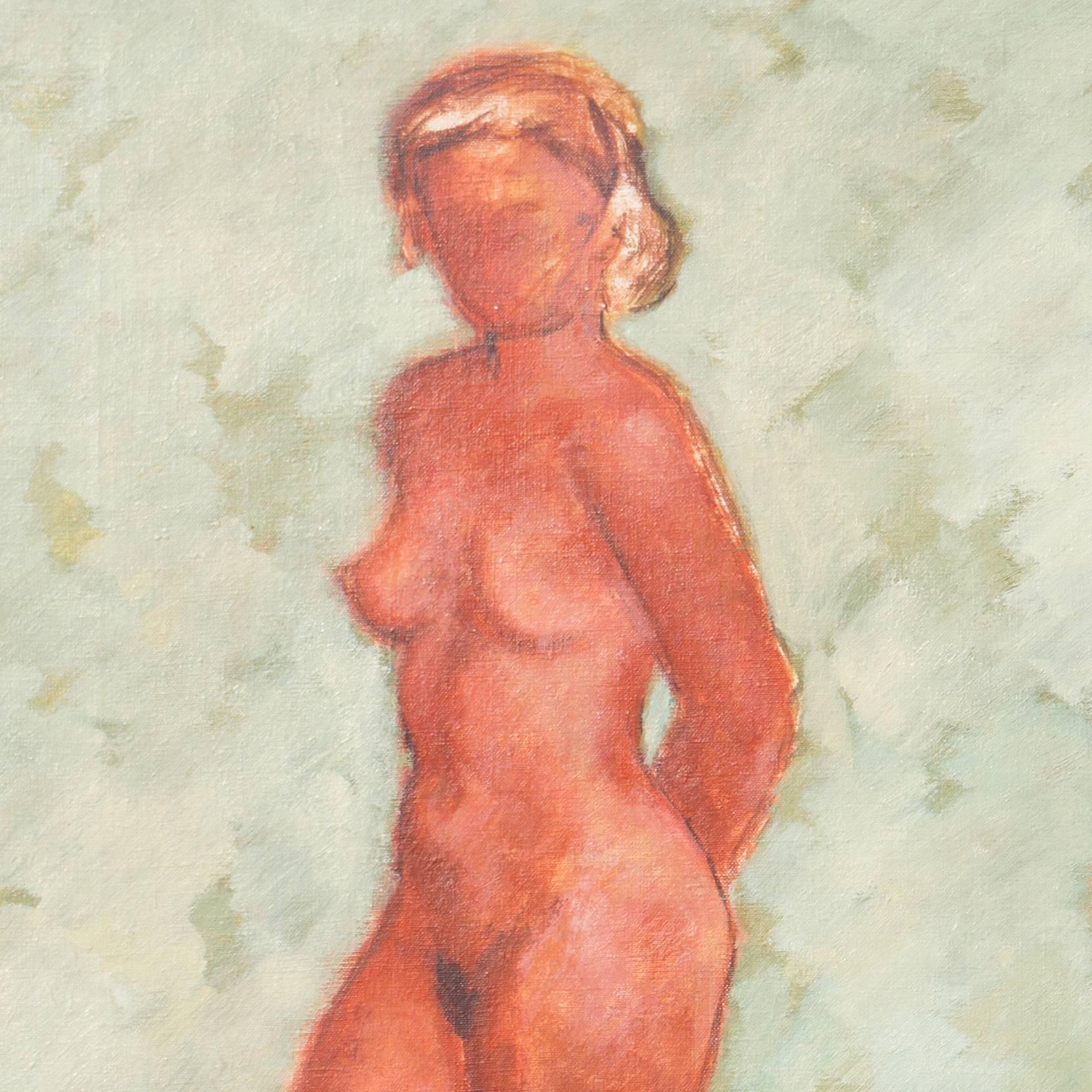 'Figural Nudes, Ochre & Jade', Paris, Grønningen, Danish National Museum - Post-Impressionist Painting by Helge Jensen