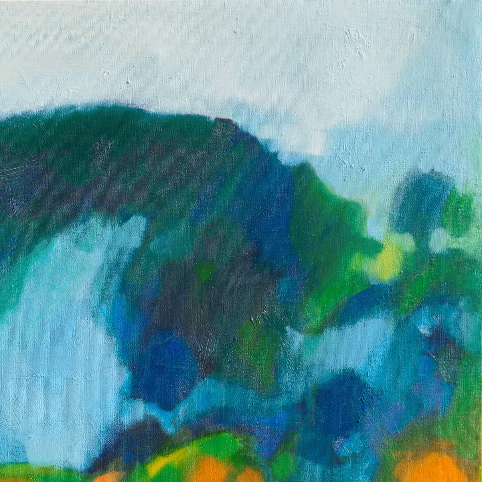 'Landscape', British Independent Group, Large Pop Art Abstract Oil, Josef Albers - Blue Abstract Painting by John McHale