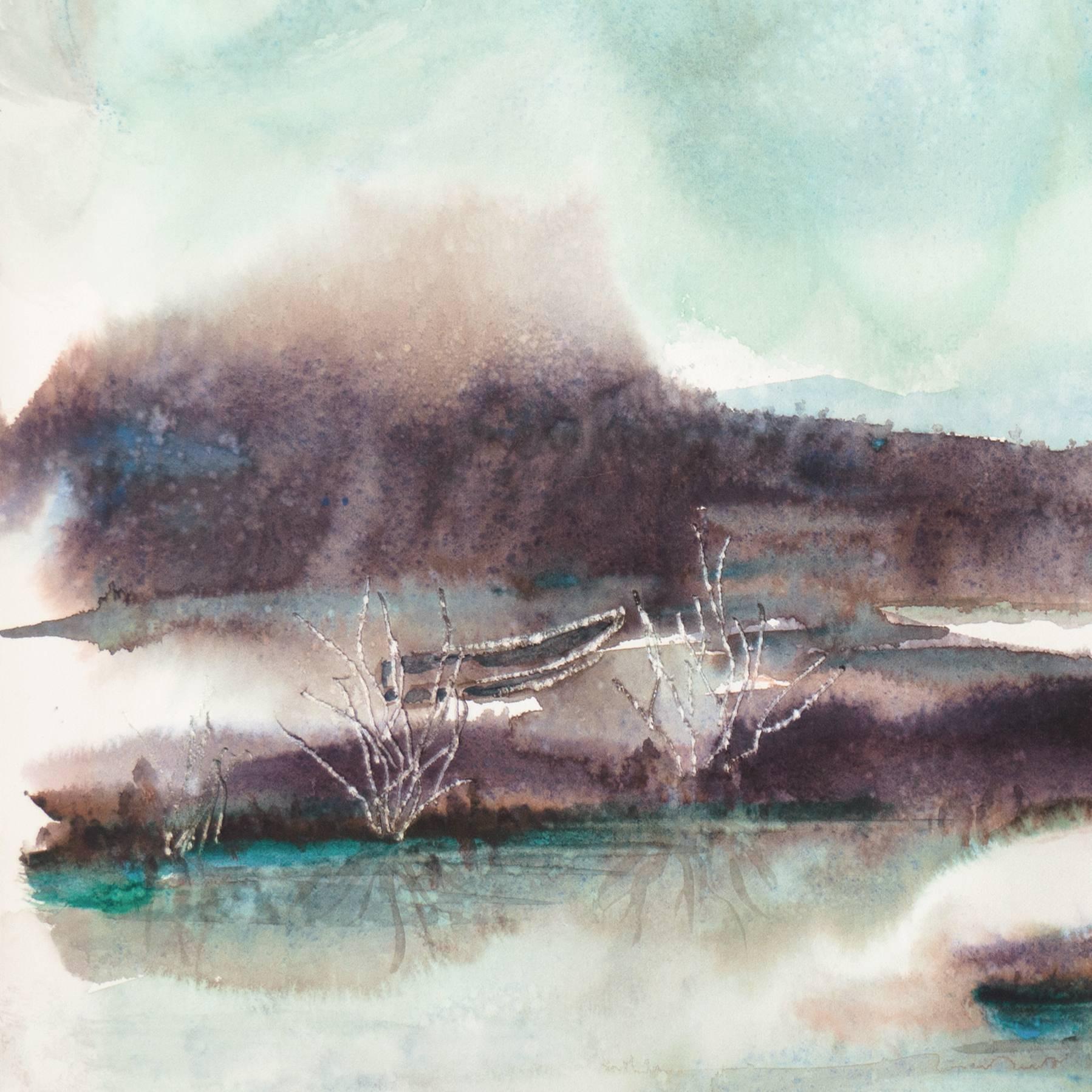 « Rain », artiste de Los Gatos, Chine, Allemagne, Santa Cruz, Californie - Art de Gisela Embree