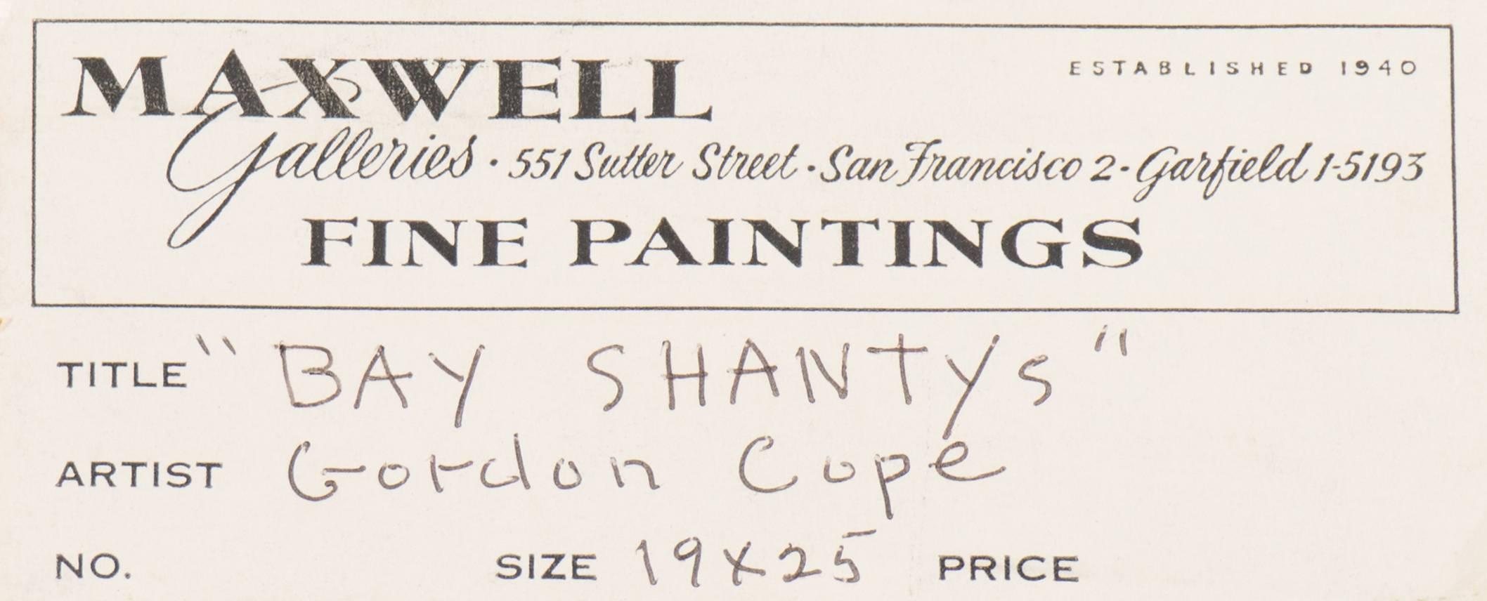 'Bay Shanties, San Francisco', Marin, WPA, Mid-century California oil, Benezit For Sale 1