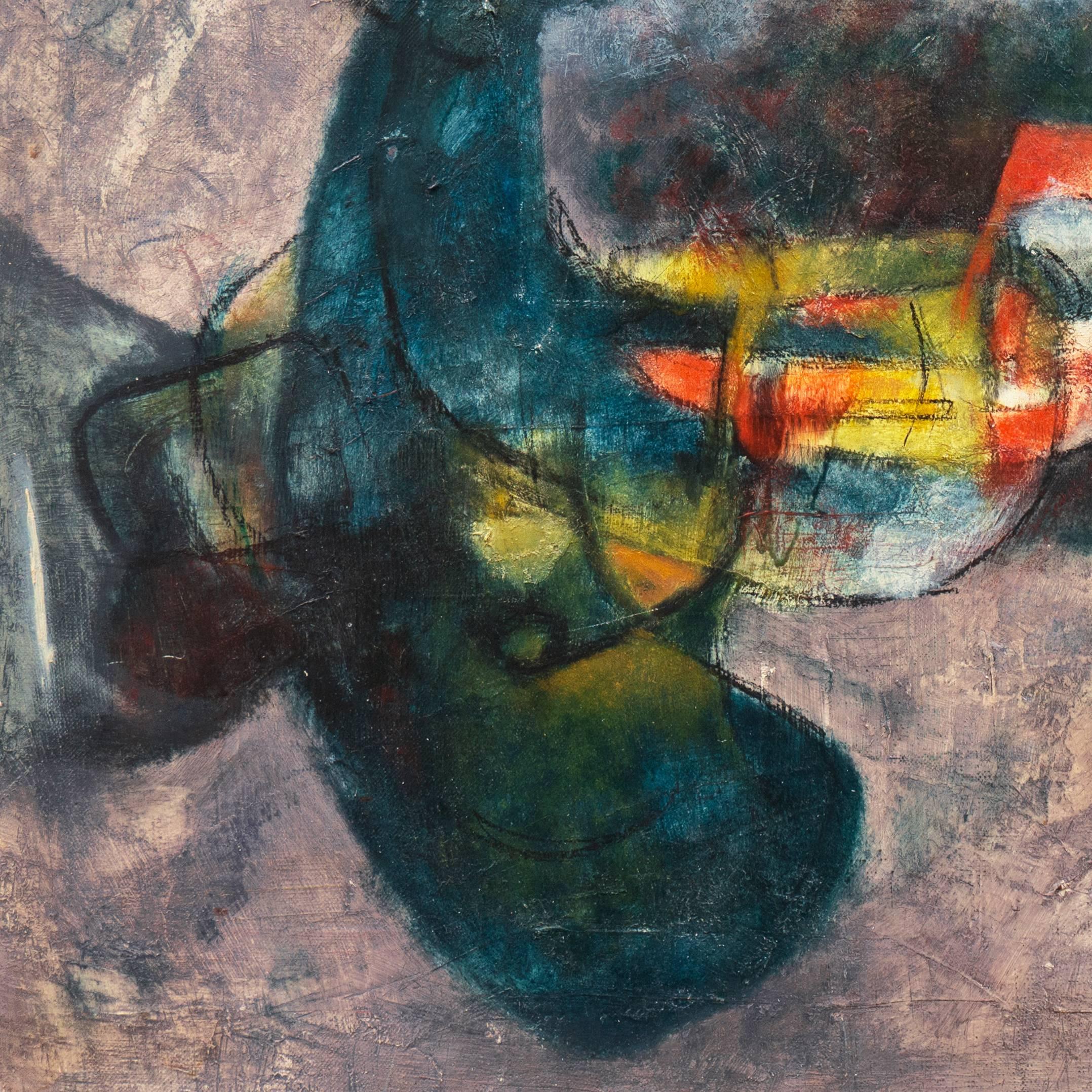 'Abstract in Lilac and Lapis', Denver Metropolitan Museum, Germania, Galerie A. Lutz - Abstract Painting Grigio di Kenneth Martin Snodgrass