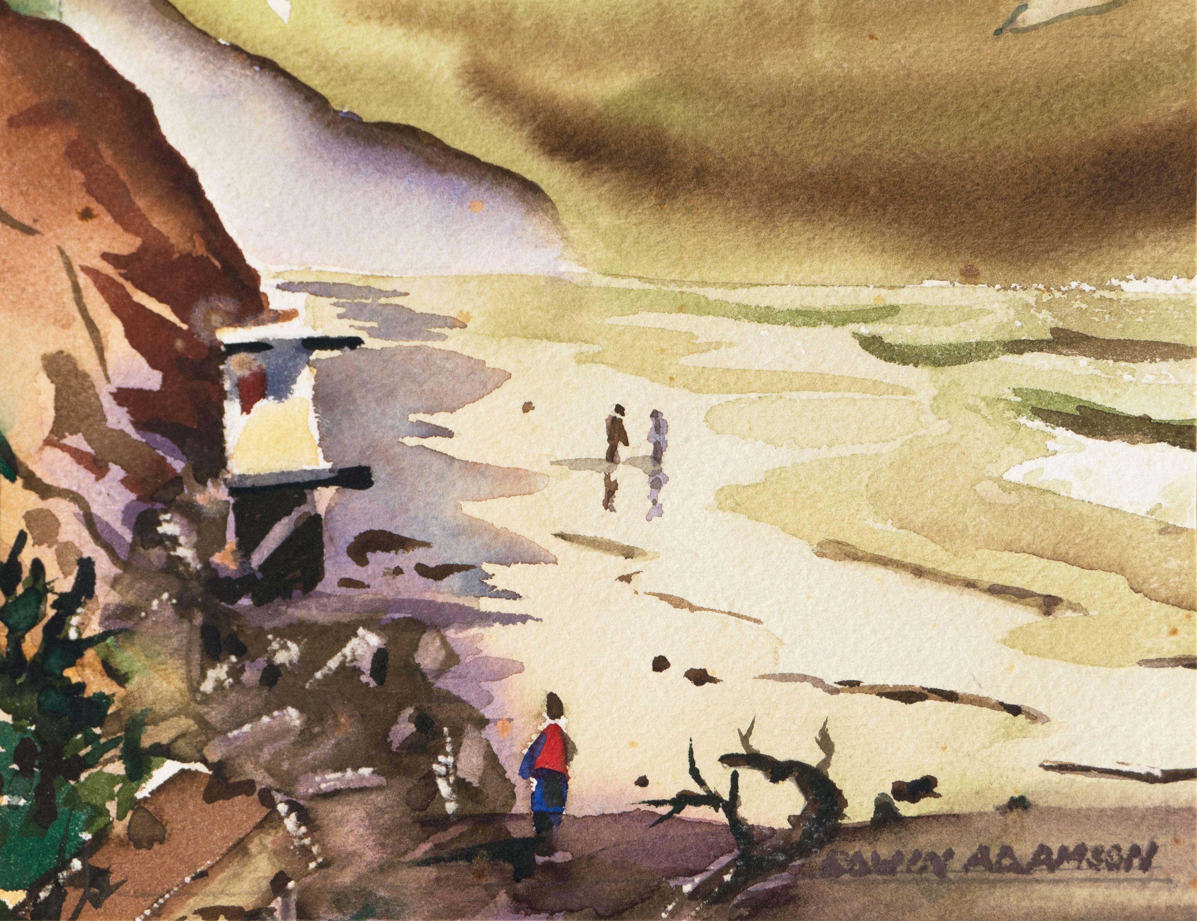 Edwin Adamson  Landscape Art - 'Torrey Pines Beach, San Diego', Carmel Art Association, Monterey Museum of Art