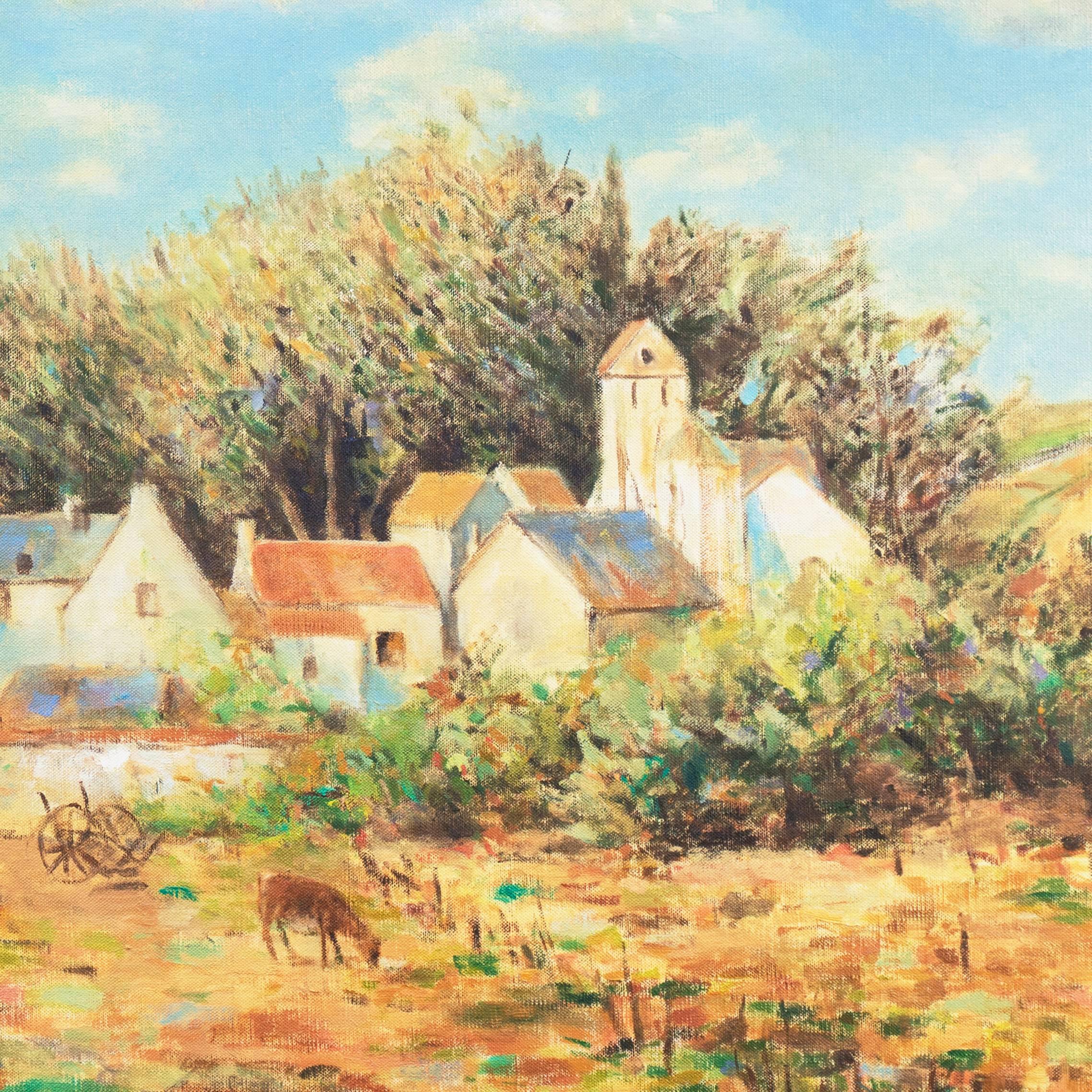 « Paysage en Provence », grande huile impressionniste américaine, artiste californien - Impressionnisme Painting par David Harris