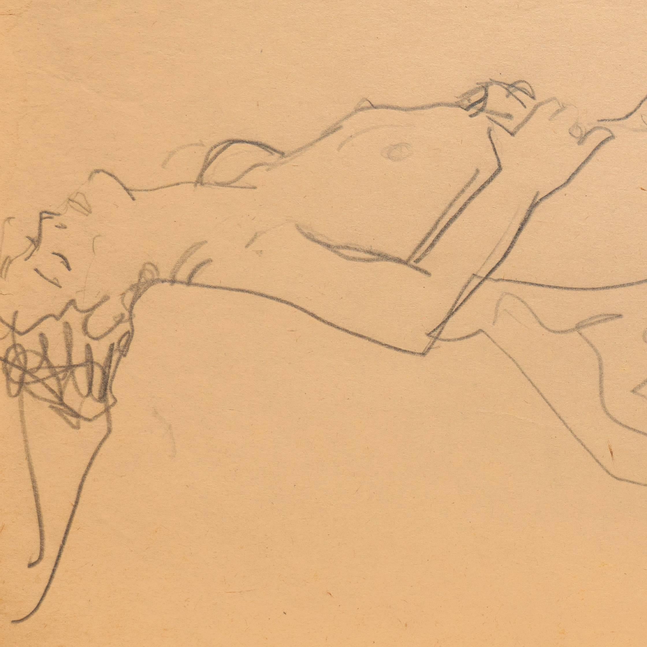 'Reclining Nude', Paris, Louvre, Salon d'Automne, Ac. Chaumière, LACMA, SFAA - Post-Impressionist Art by Victor Di Gesu