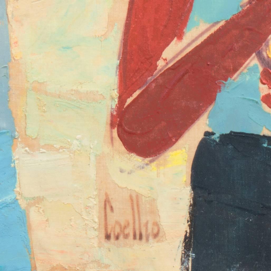 'Musicisti del Carnevale', figurazione post-impressionista brasiliana, Rio de Janeiro - Painting di Estevam Coelho