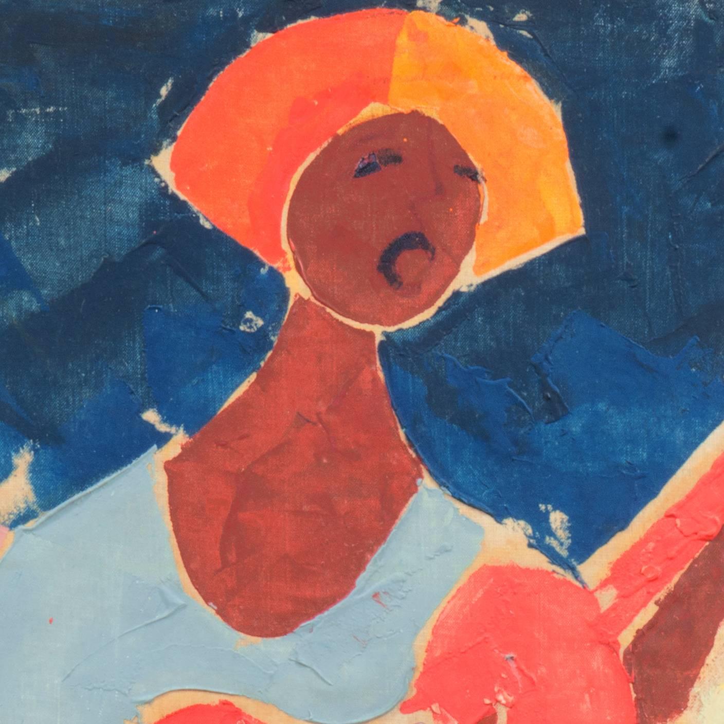 'Musicisti del Carnevale', figurazione post-impressionista brasiliana, Rio de Janeiro 2