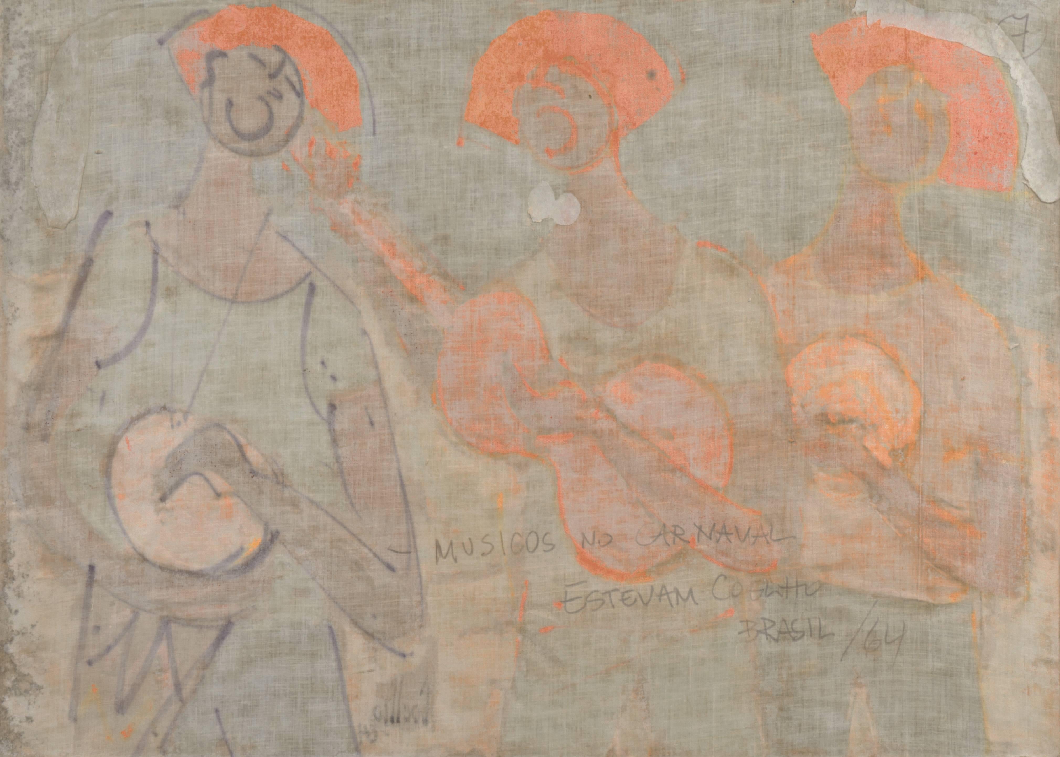 'Musicisti del Carnevale', figurazione post-impressionista brasiliana, Rio de Janeiro 4