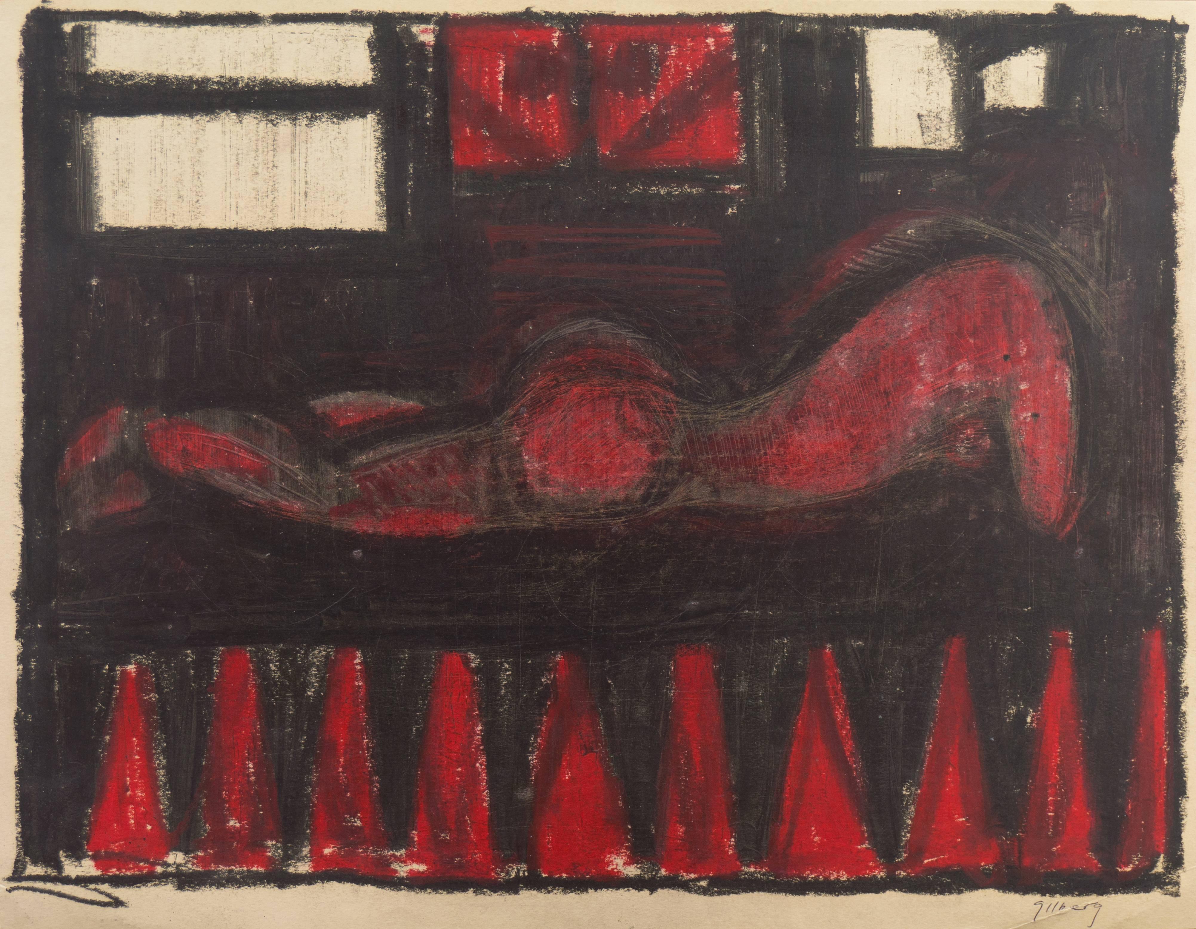 „Woman in Red“, kalifornischer Modernismus, San Francisco Bay Area Modernismus, Thiebaud – Art von Robert George Gilberg