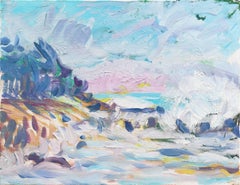 Vintage 'Coastal Breakers', Post-Impressionist seascape
