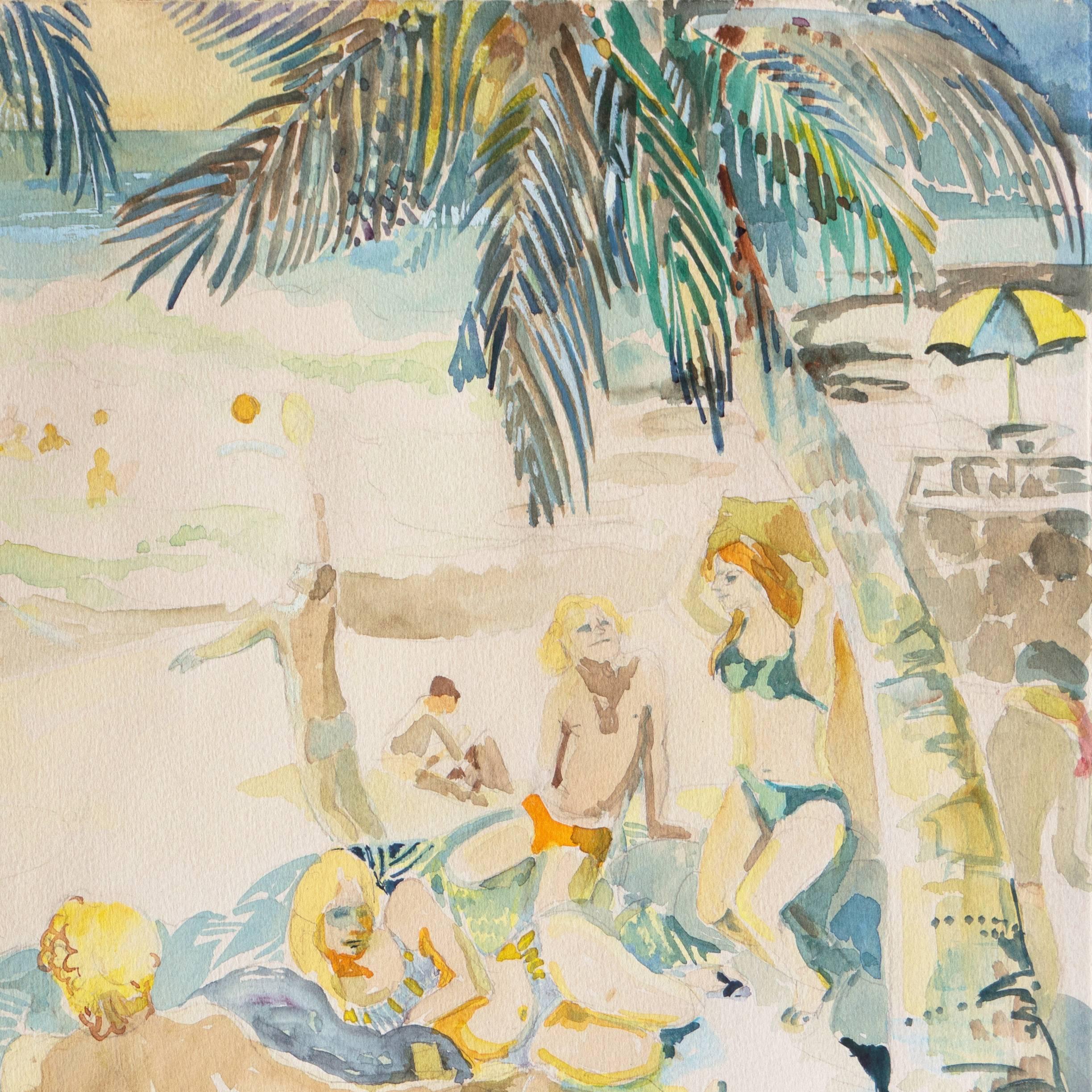 'At the Beach', California Woman Artist, Millard Sheets, Downey Museum of Art 1