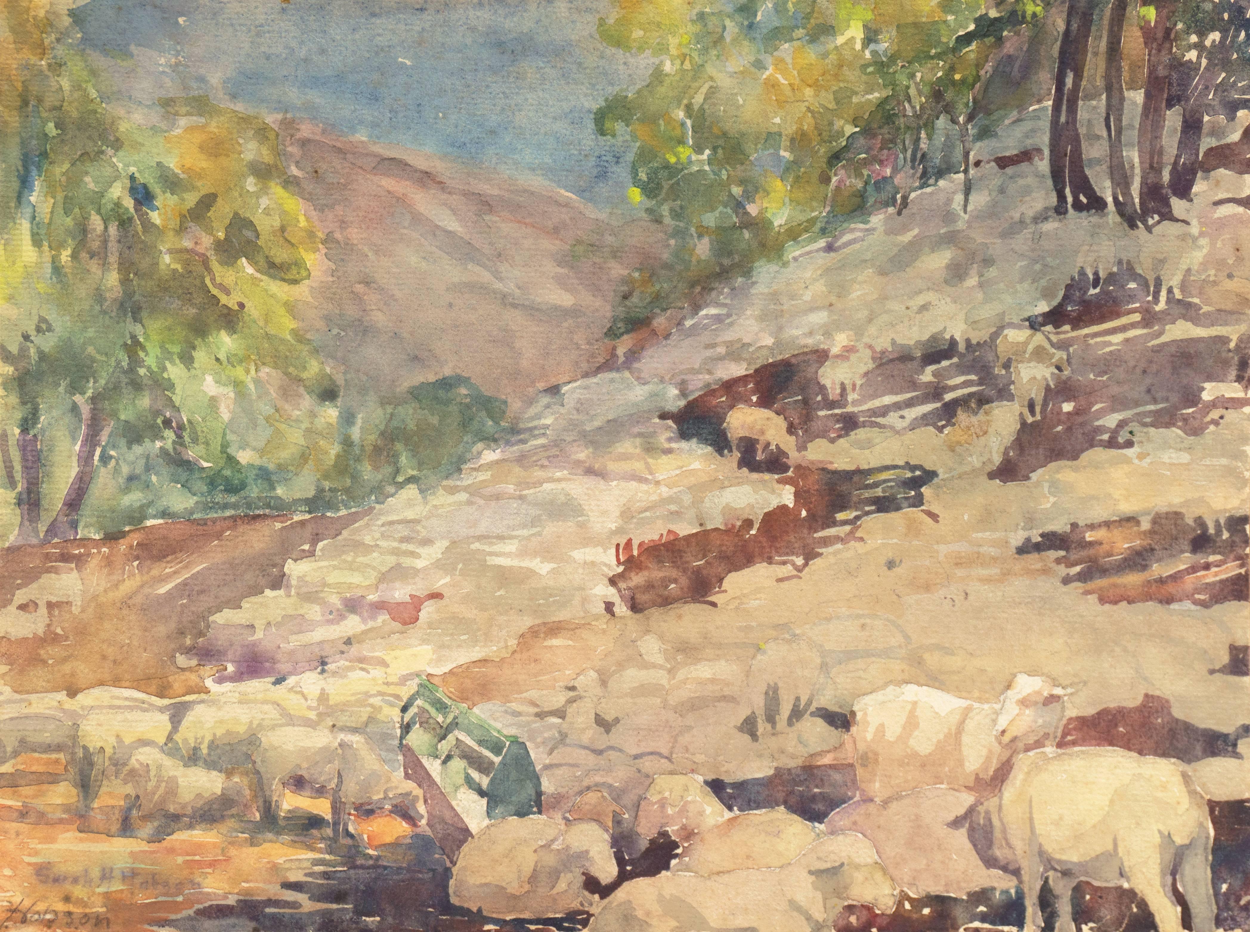 Sarah Hobson Landscape Art - 'Landscape with Sheep Grazing', Art Institute of Chicago, Woman Artist