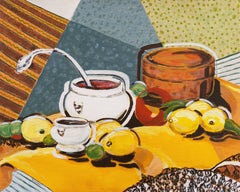 'Still Life, Yellow and Blue', Woman Artist, Los Angeles, California Modernist 