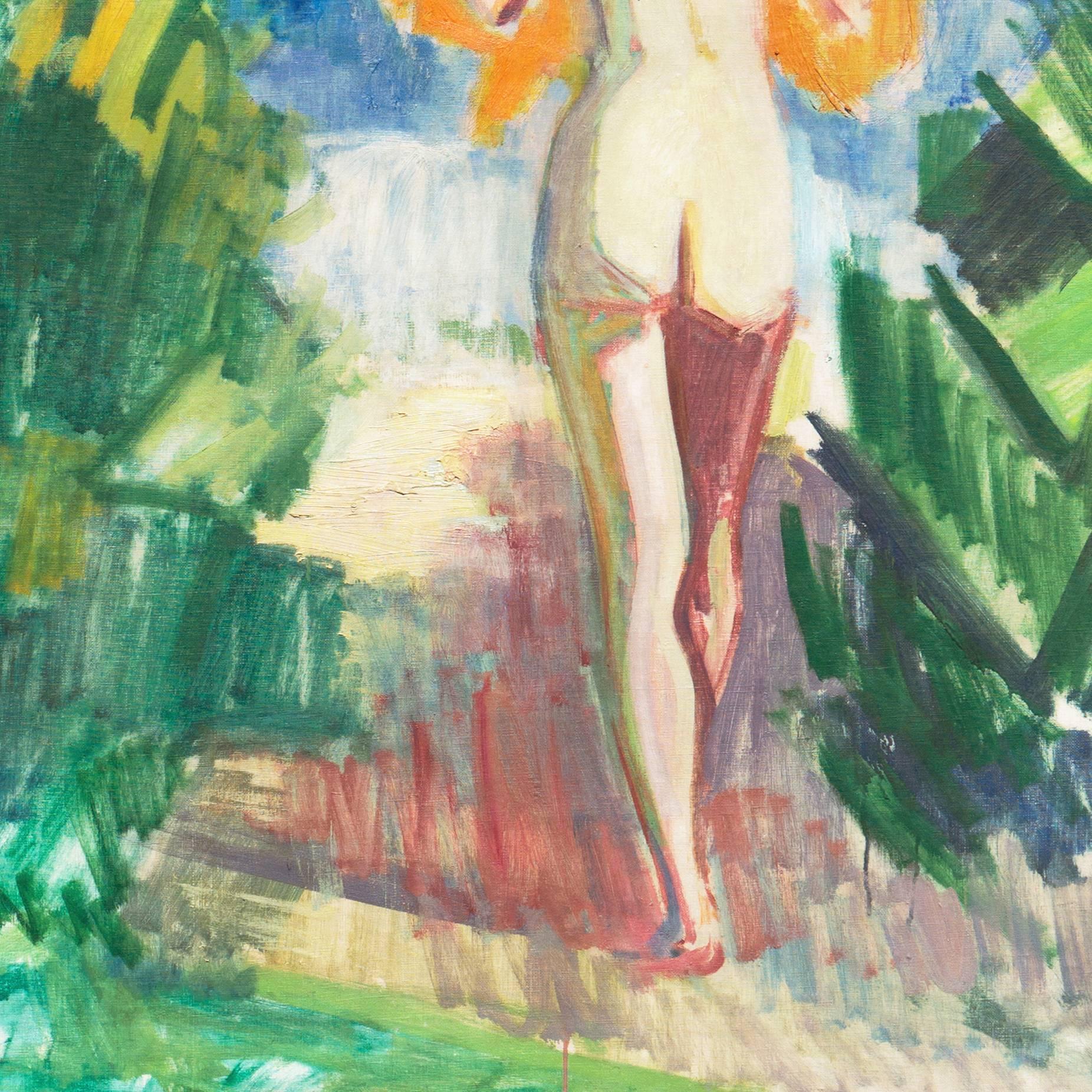 'Bathers at the Beach', Large Danish Post Impressionist Oil, Paris, Benezit  1