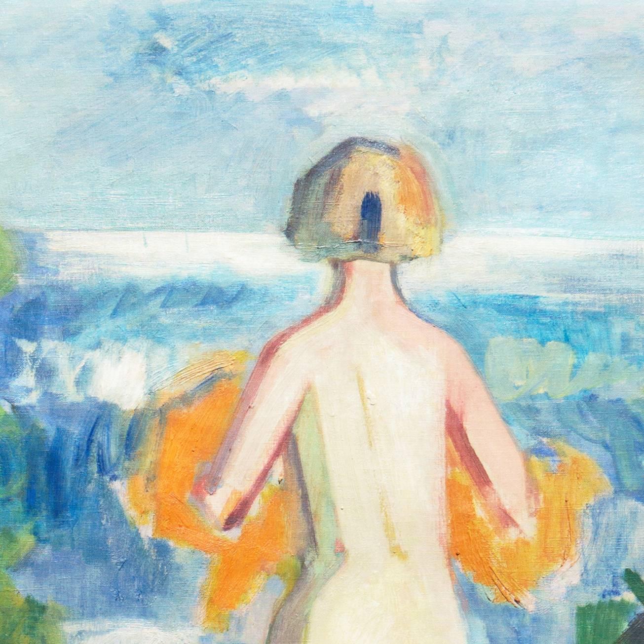 'Bathers at the Beach', Large Danish Post Impressionist Oil, Paris, Benezit  3