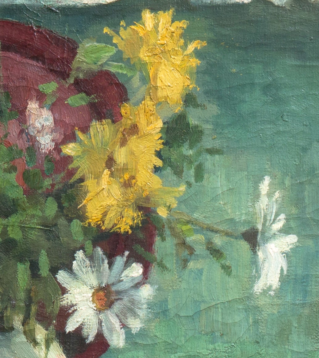 'Yellow & White Daisies', Danish Post-Impressionist, Paris Salon, Benezit For Sale 1