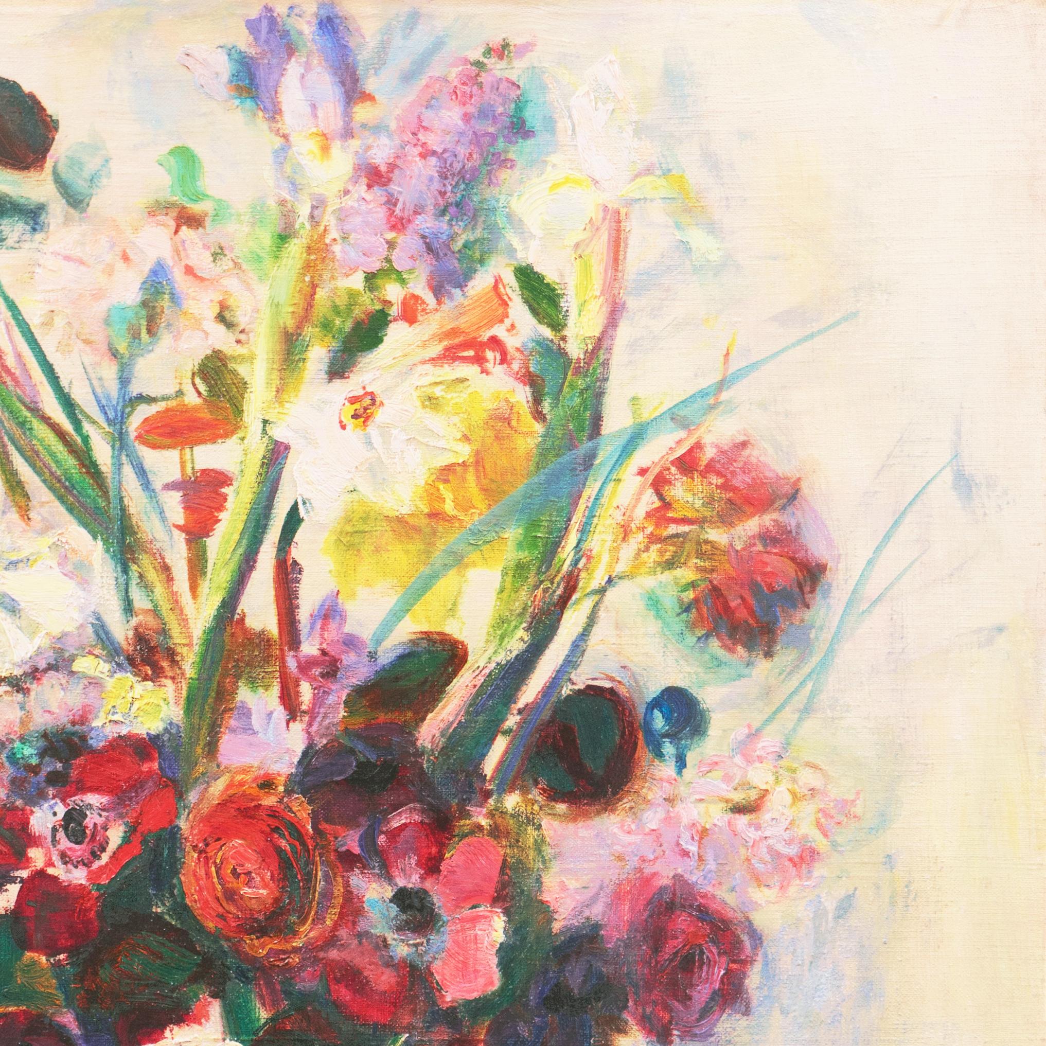 'Summer Flowers', Paris, Salon d'Automne, Post-Impressionist California Artist  - Expressionist Painting by Irma Engel Grabhorn