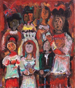 Portrait de mariage, huile post-impressionniste française, Musée des Beaux-Arts, Bénézit