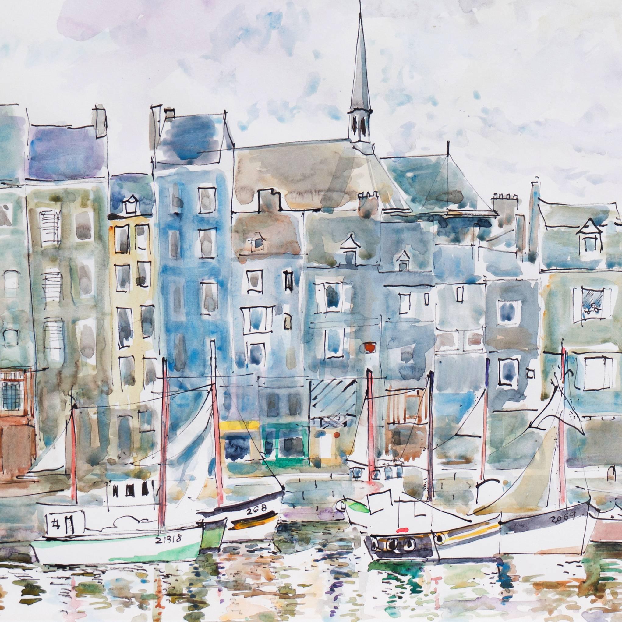 The Harbor at Honfleur - Art by Vincent Breton