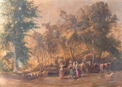 Paisaje inglés con figuras", Royal Academy, Londres, RBA, Hibernian, Benezit