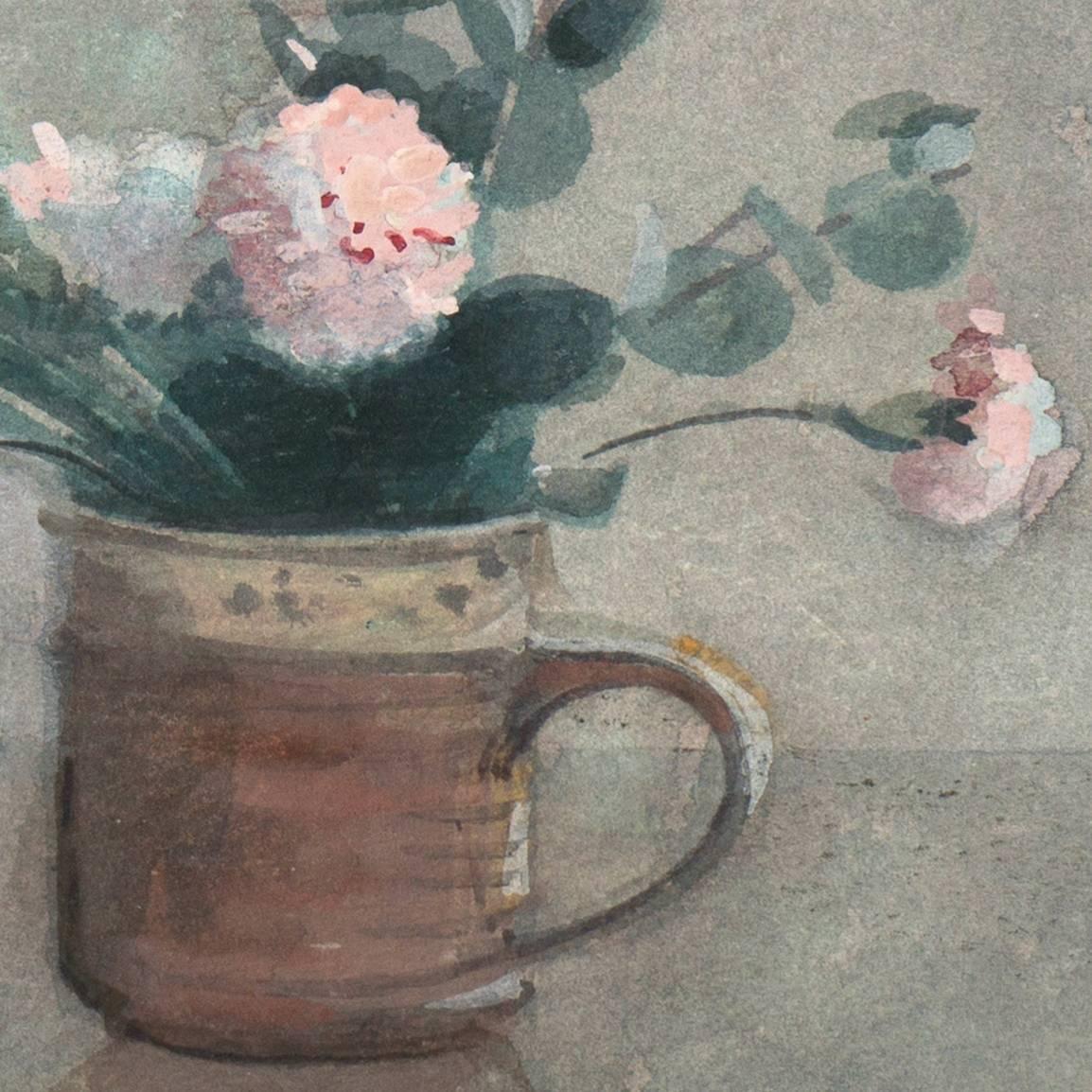 „Pink Carnations“, Royal Society of British Watercolorists, Künstlerin einer Frau, RSBA (Realismus), Painting, von Jane Taylor