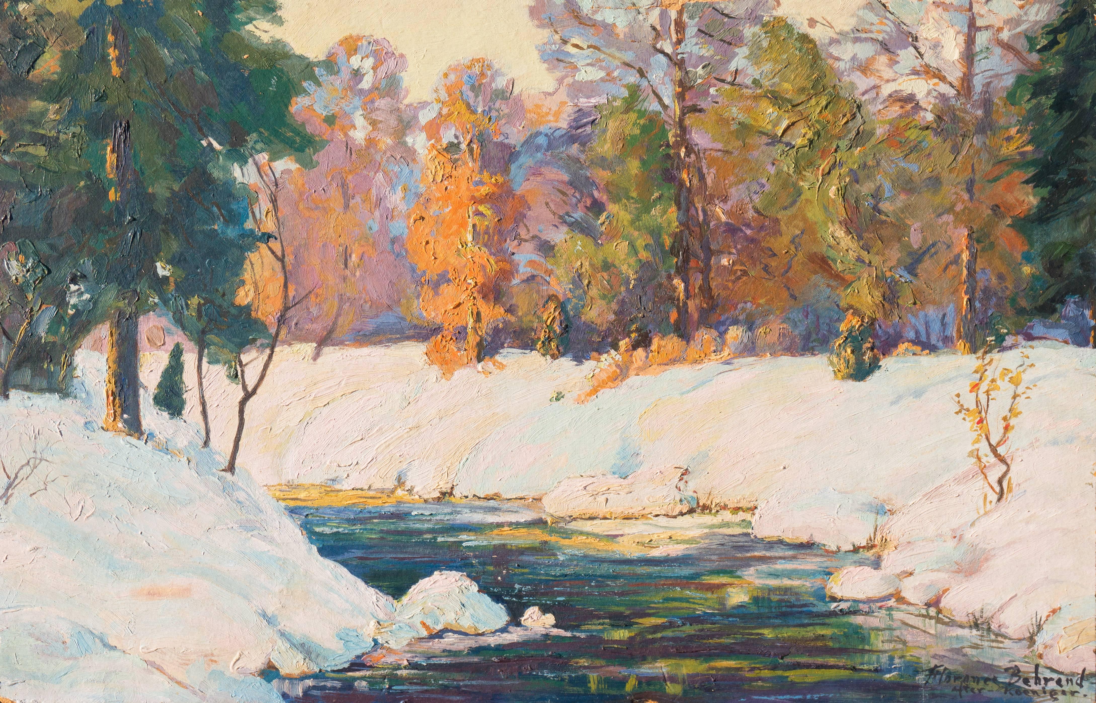 Florence Behrend Landscape Painting - Winter in the Catskills