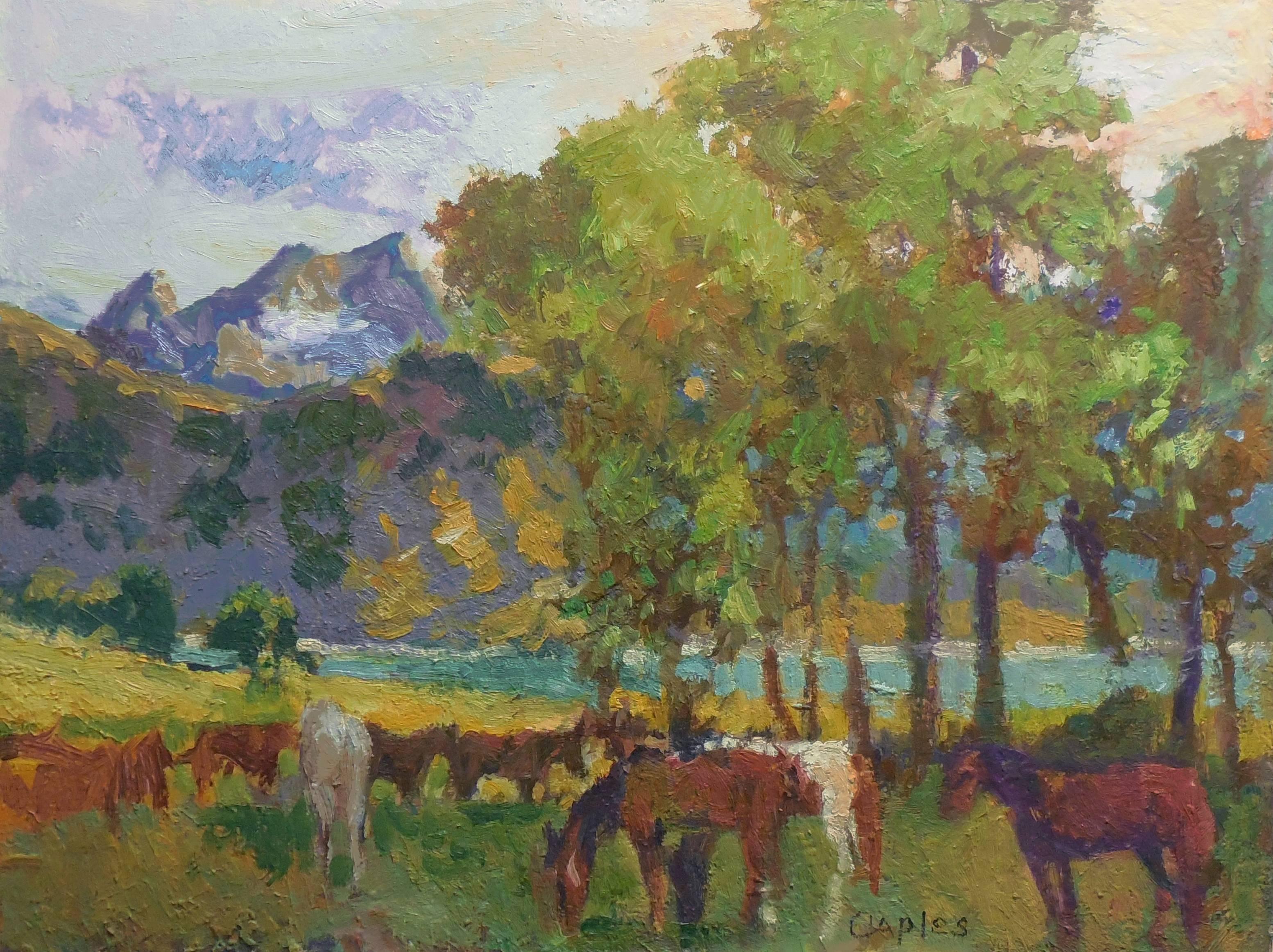 Robert Caples Animal Painting - High Country Pasture