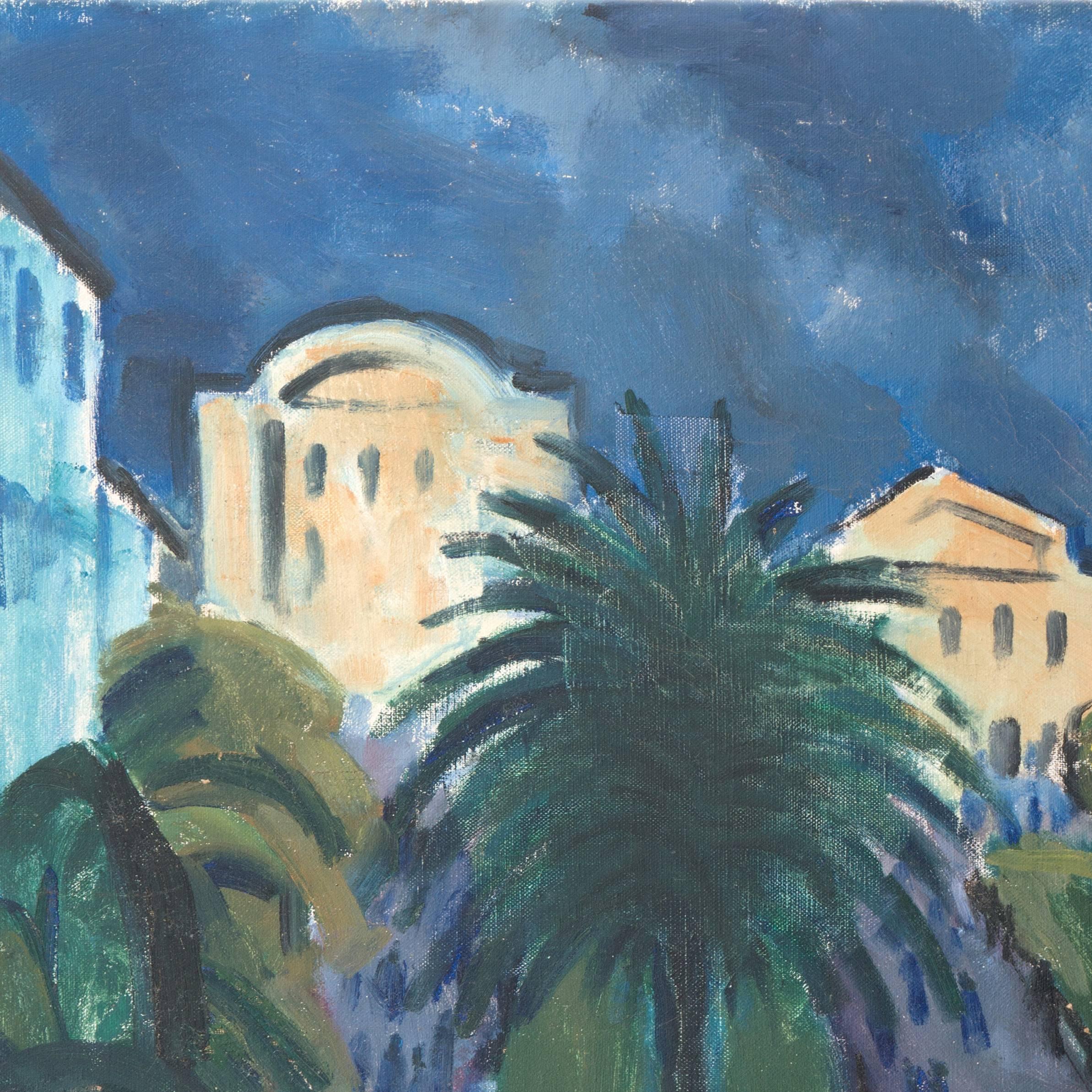 View of Athens - Post-Impressionist Painting by Jais Nielsen