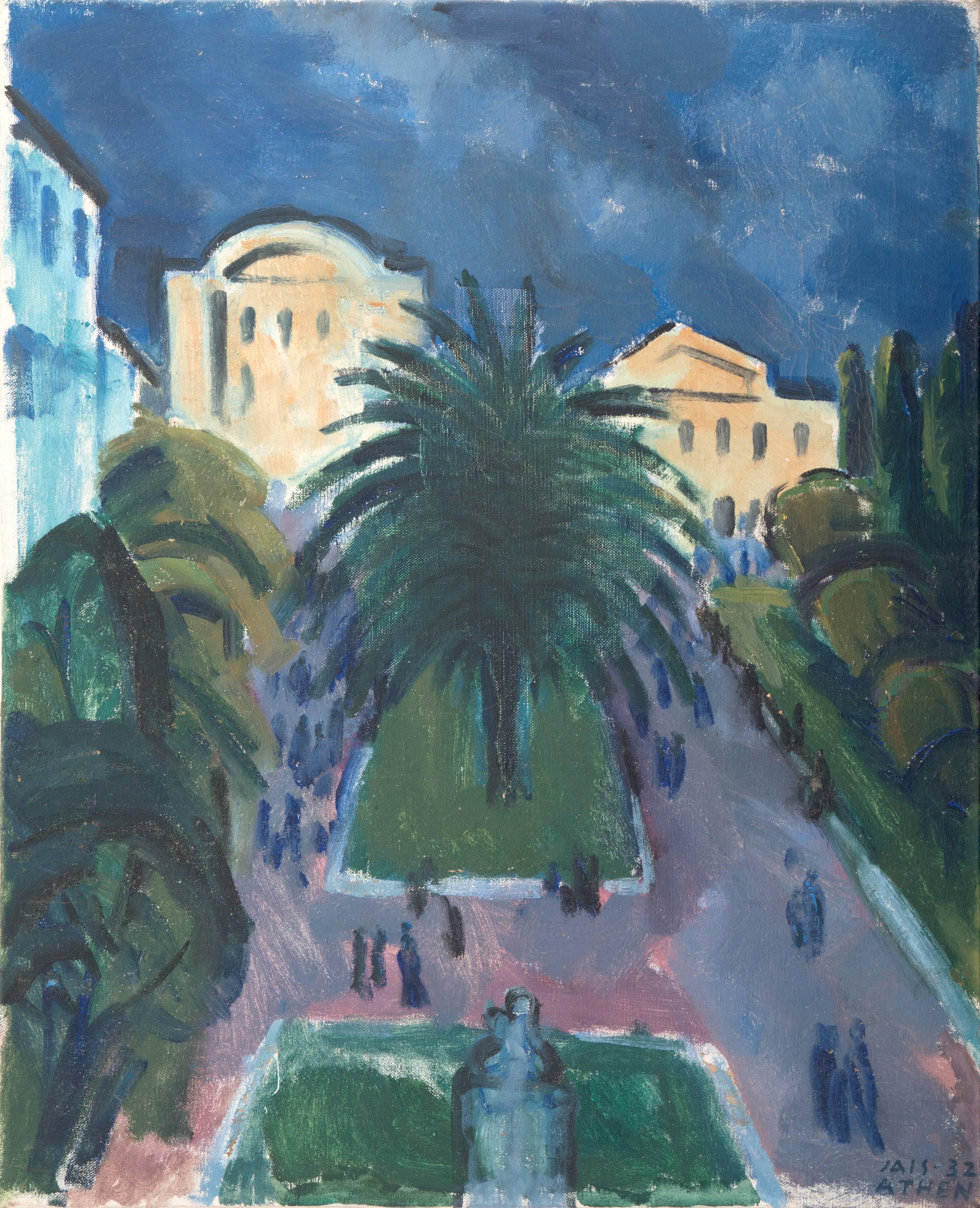 Jais Nielsen Landscape Painting - View of Athens