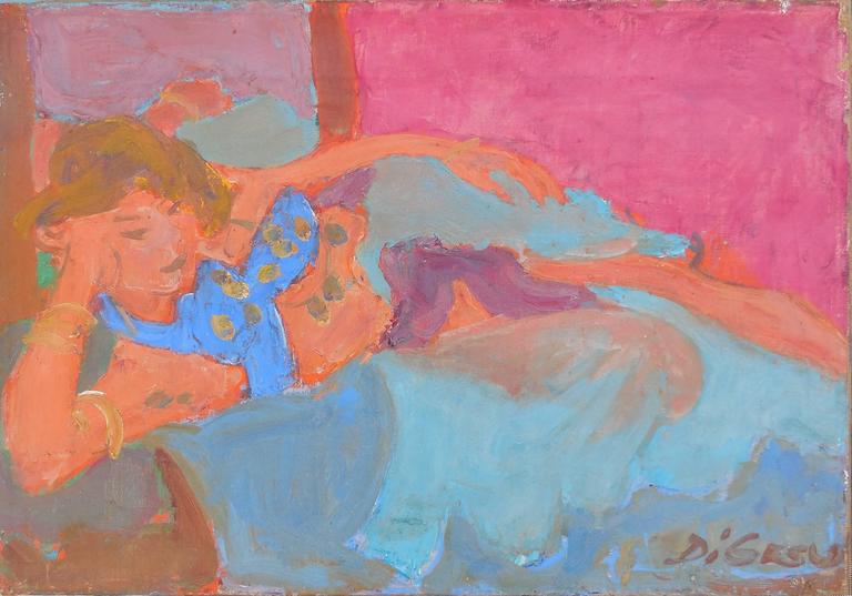 reclining female figure painting