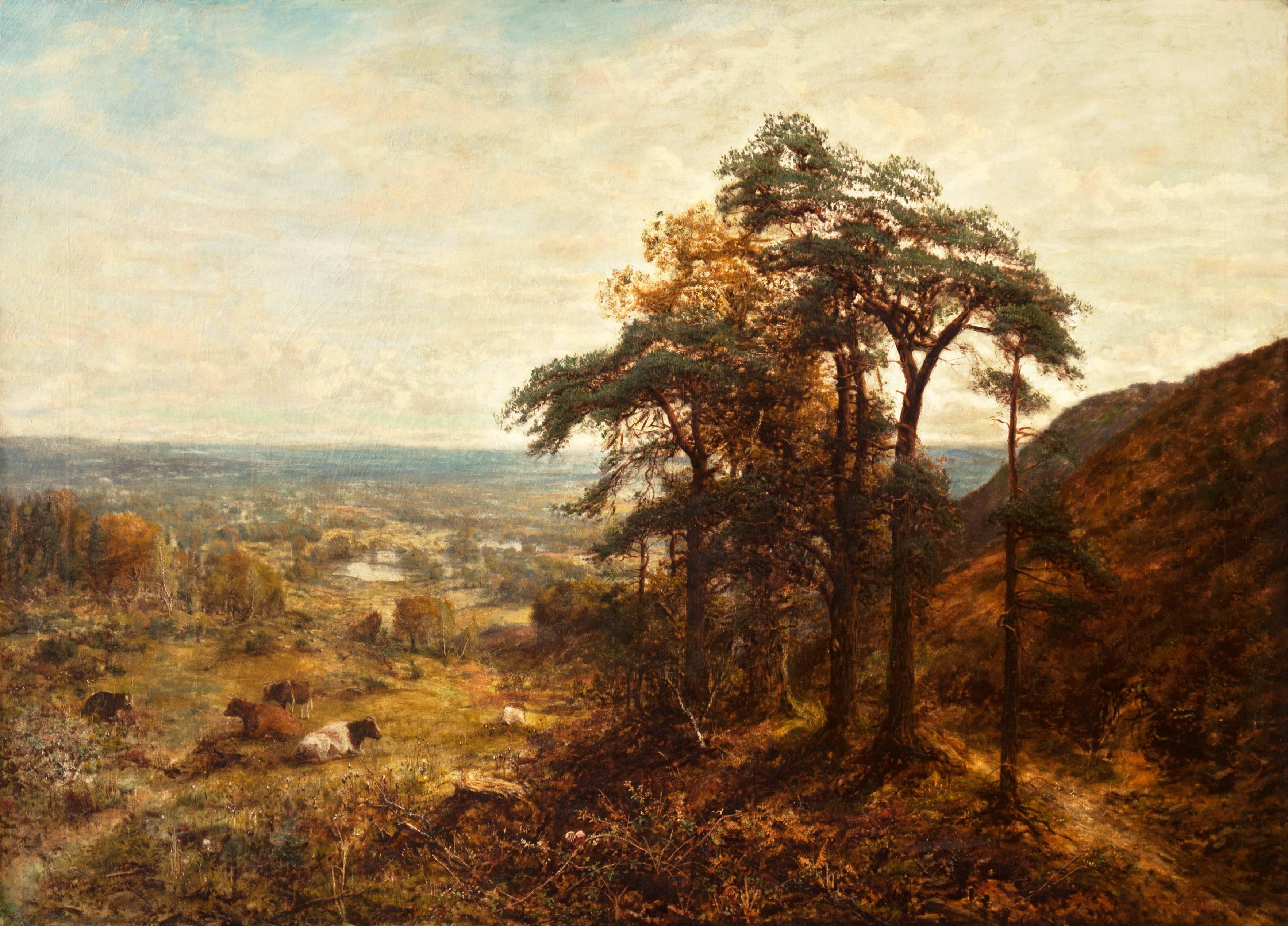 George William Mote Landscape Painting - View of Guildford in the County of Surrey