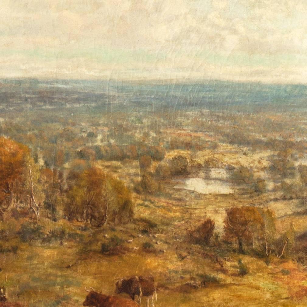 View of Guildford in the County of Surrey - Brown Landscape Painting by George William Mote