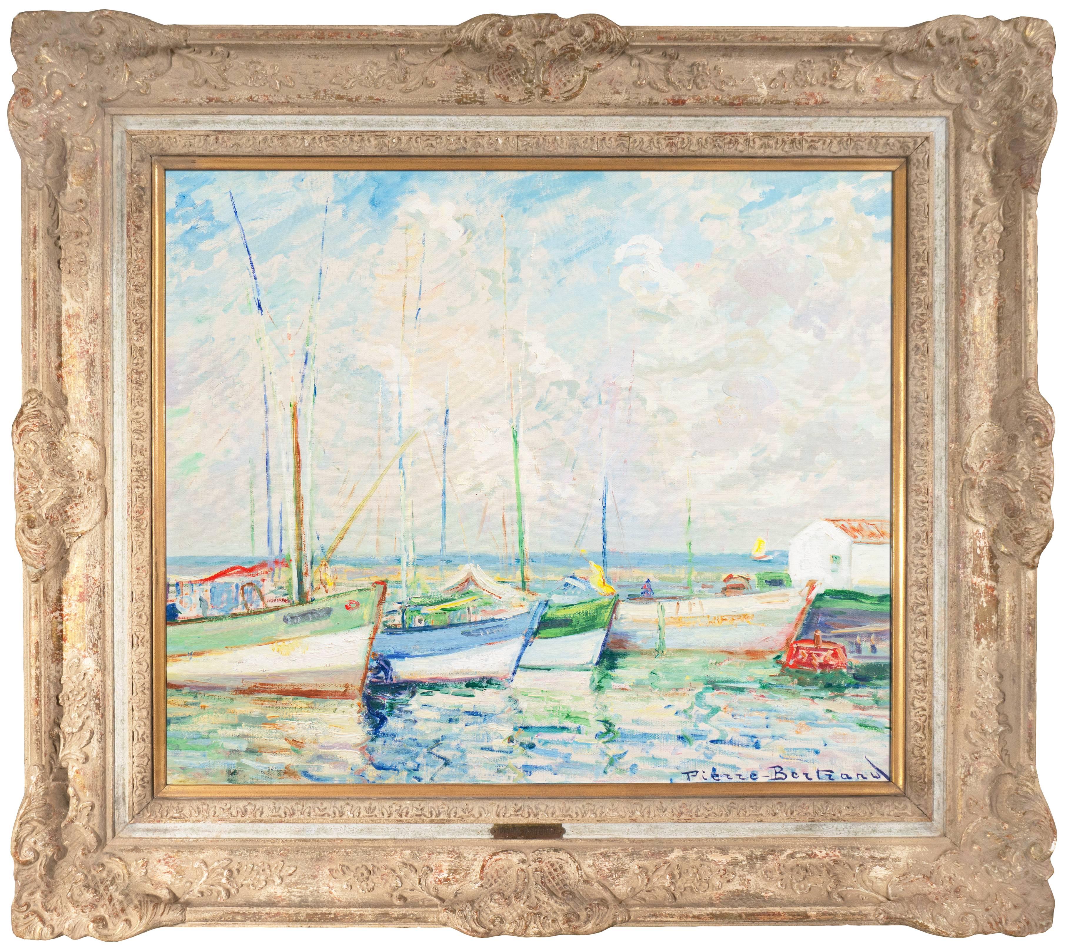 Harbor en Bretagne - Painting de Pierre Philippe Bertrand