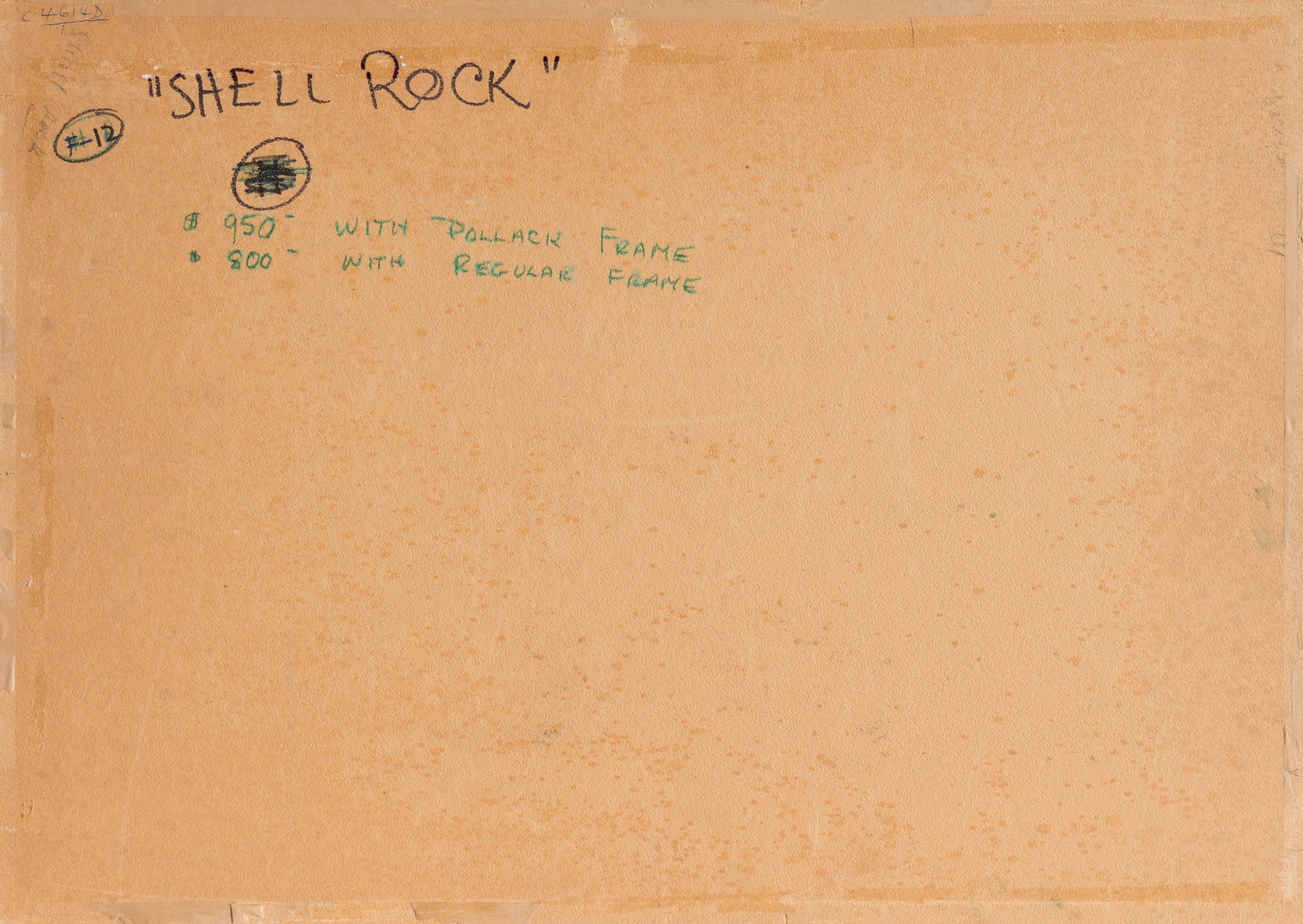 Shell Rock, Mendocino Coast - Gray Landscape Painting by Millard Sheets