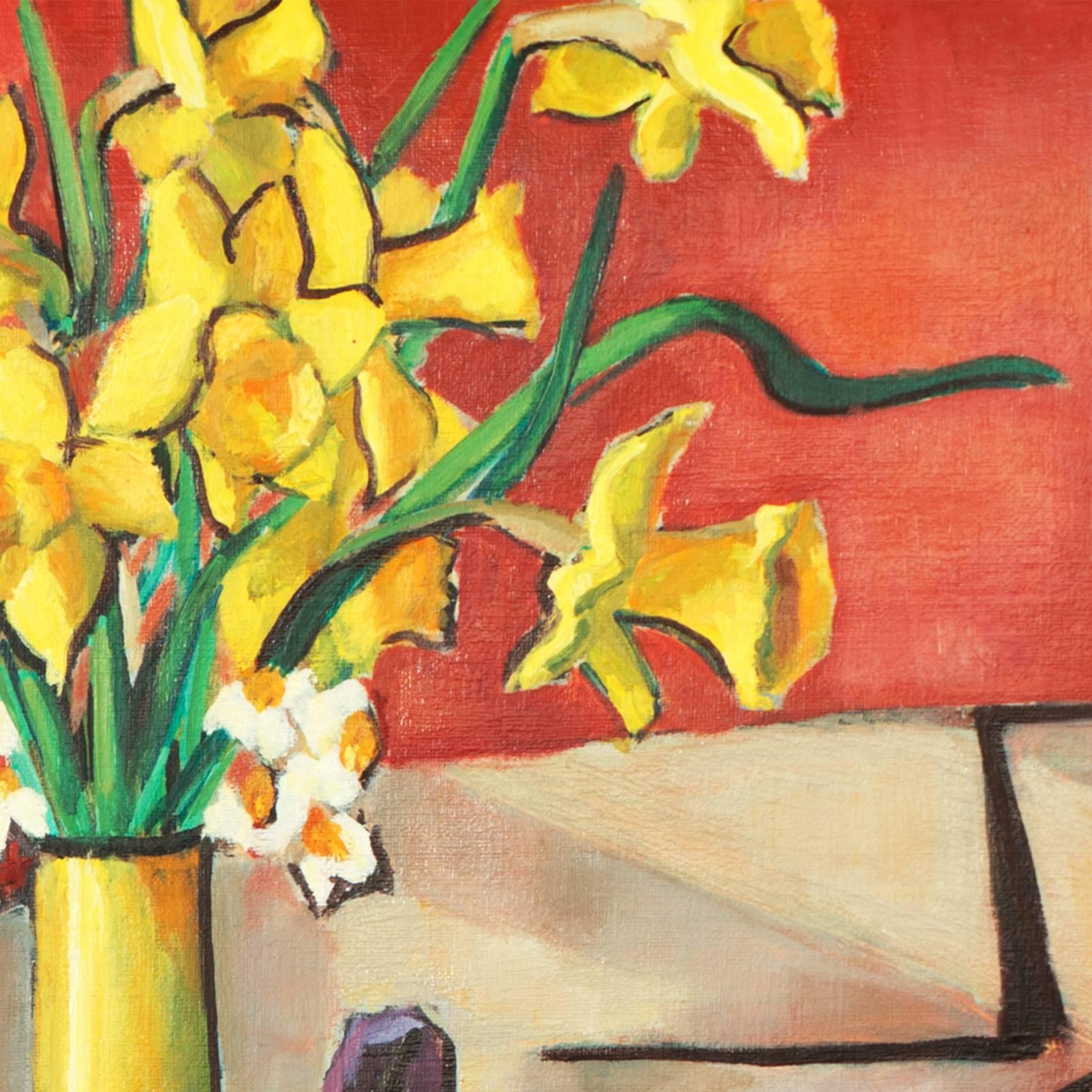 Still Life of Daffodils  - Painting by Virginia Sevier Rogers