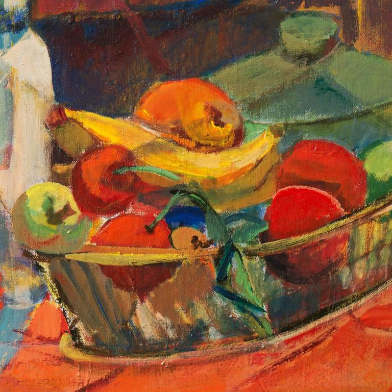 'Still Life of Fruit', California woman artist - Brown Still-Life Painting by Lorraine Laubender
