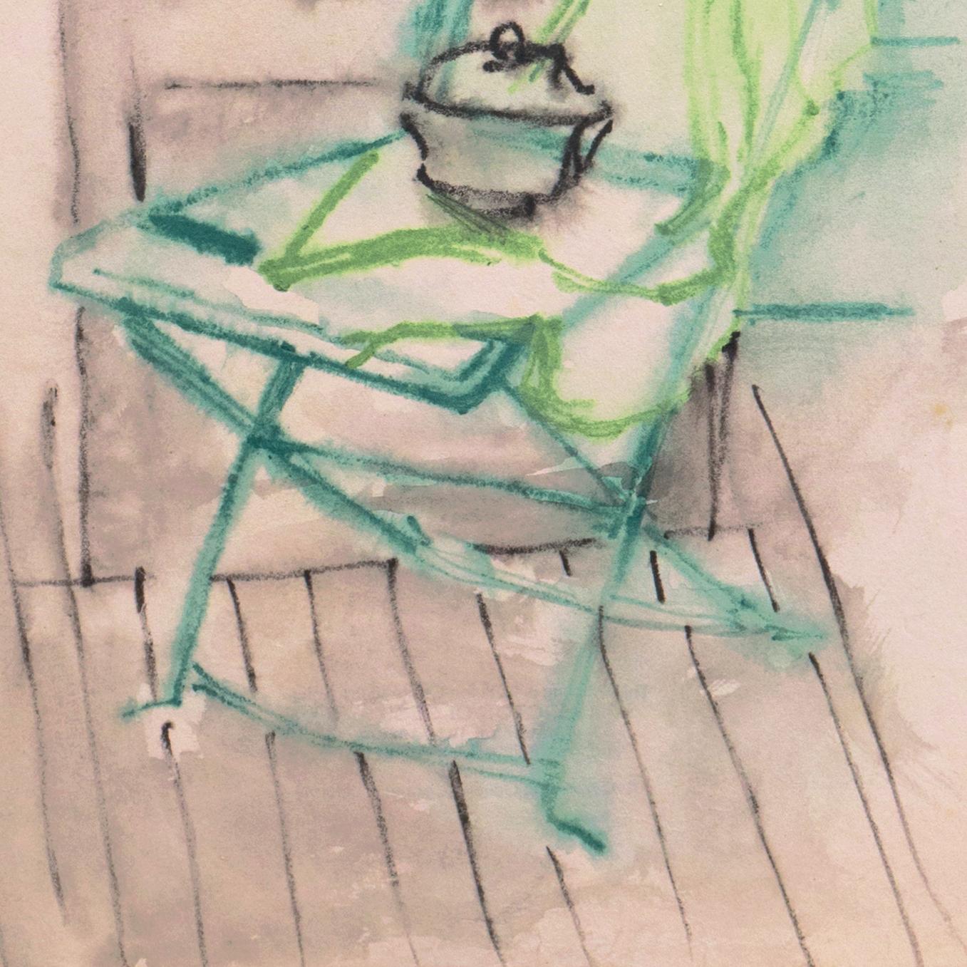 'Green Chair' Paris, Louvre, Salon d'Automne, Académie Chaumière, LACMA, SFAA  - Post-Impressionist Art by Victor Di Gesu