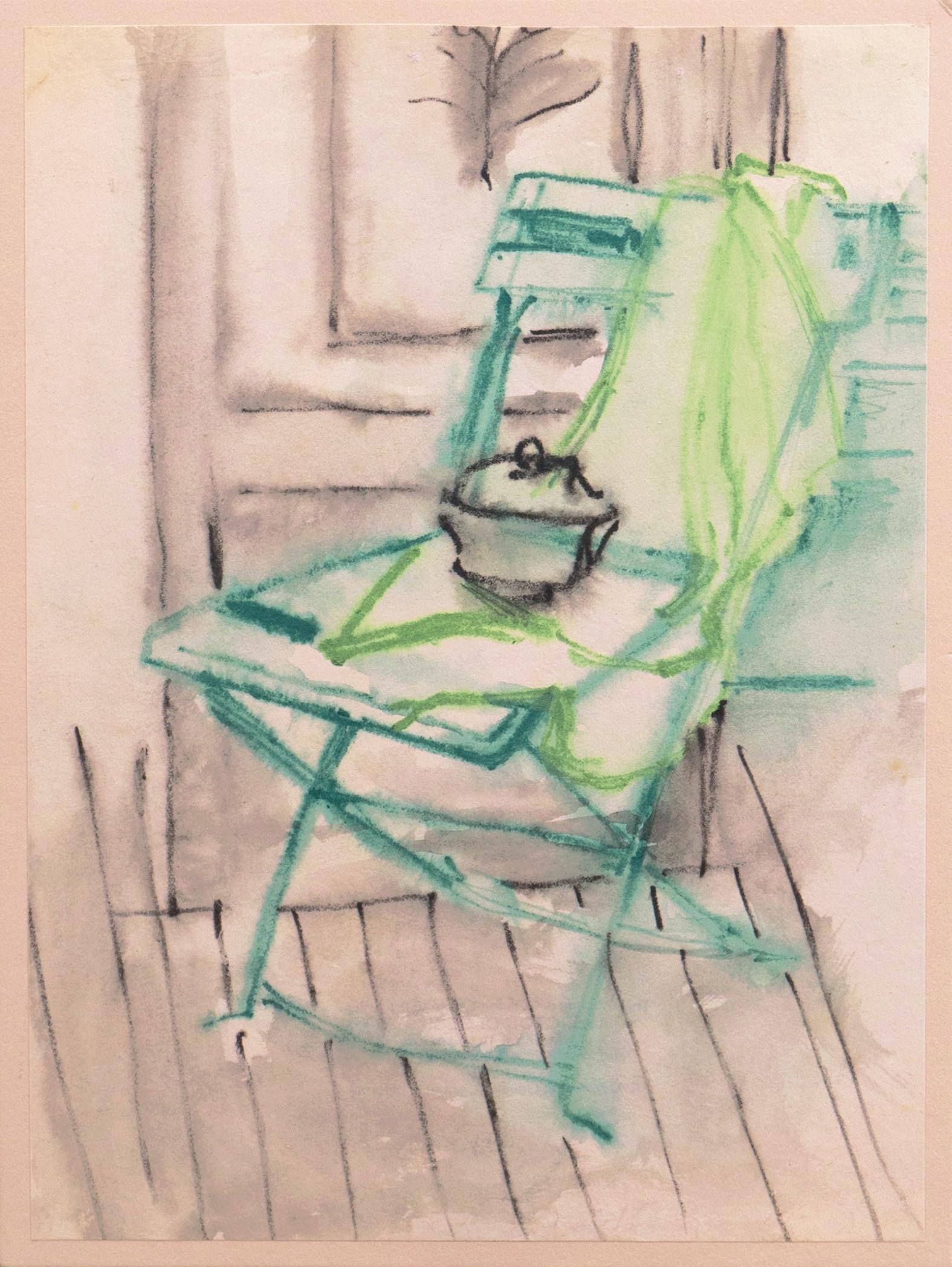 'Green Chair' Paris, Louvre, Salon d'Automne, Académie Chaumière, LACMA, SFAA  For Sale 1