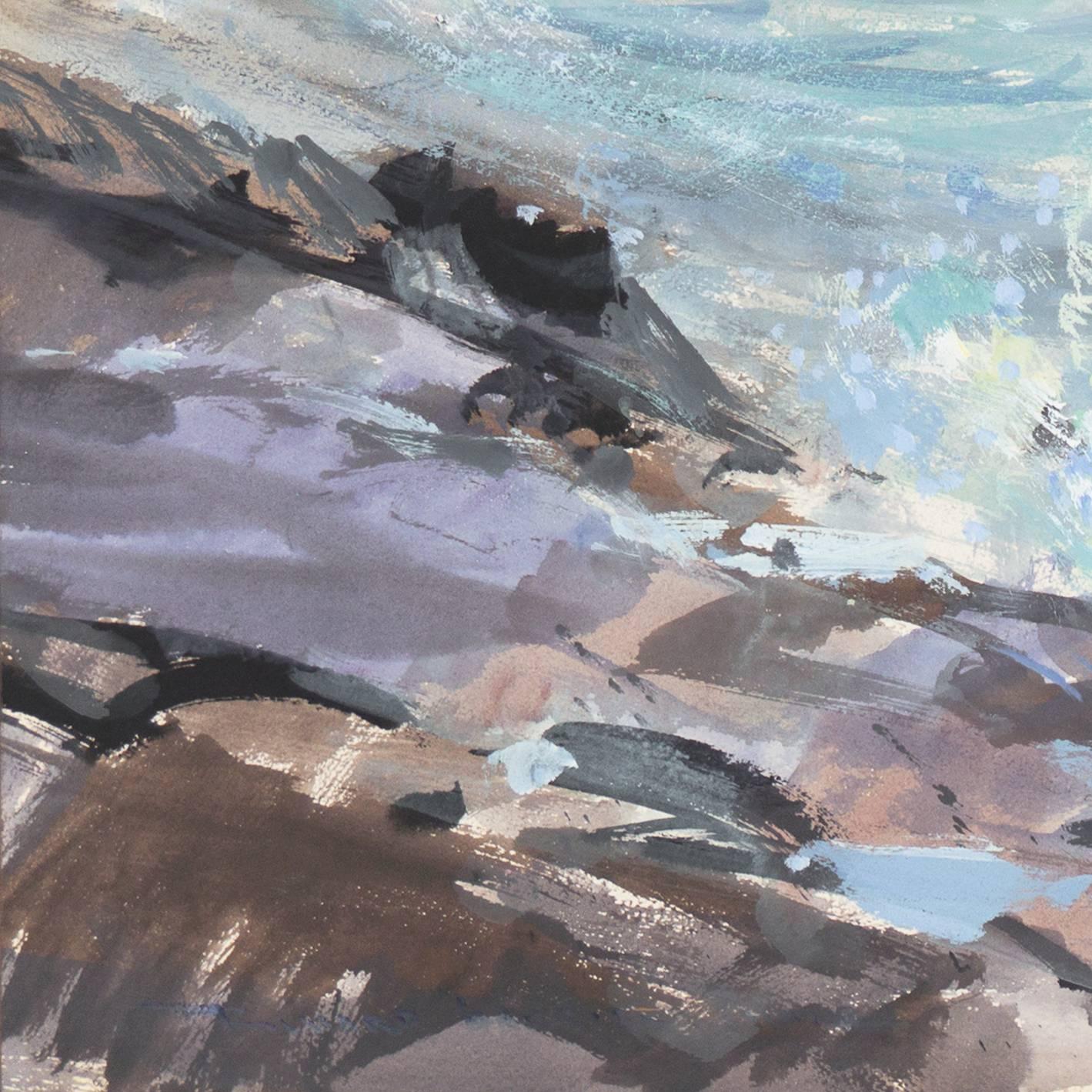 'Pacific Surf, San Diego', Worcester Art Museum School, San Bernadino College - American Impressionist Painting by Richard Gabriel Chase