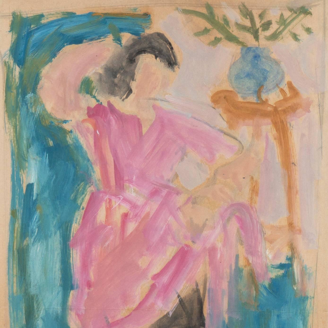 'Dancer in Rose', Paris, Louvre, Académie Chaumière, Carmel, California, LACMA - Painting by Victor Di Gesu